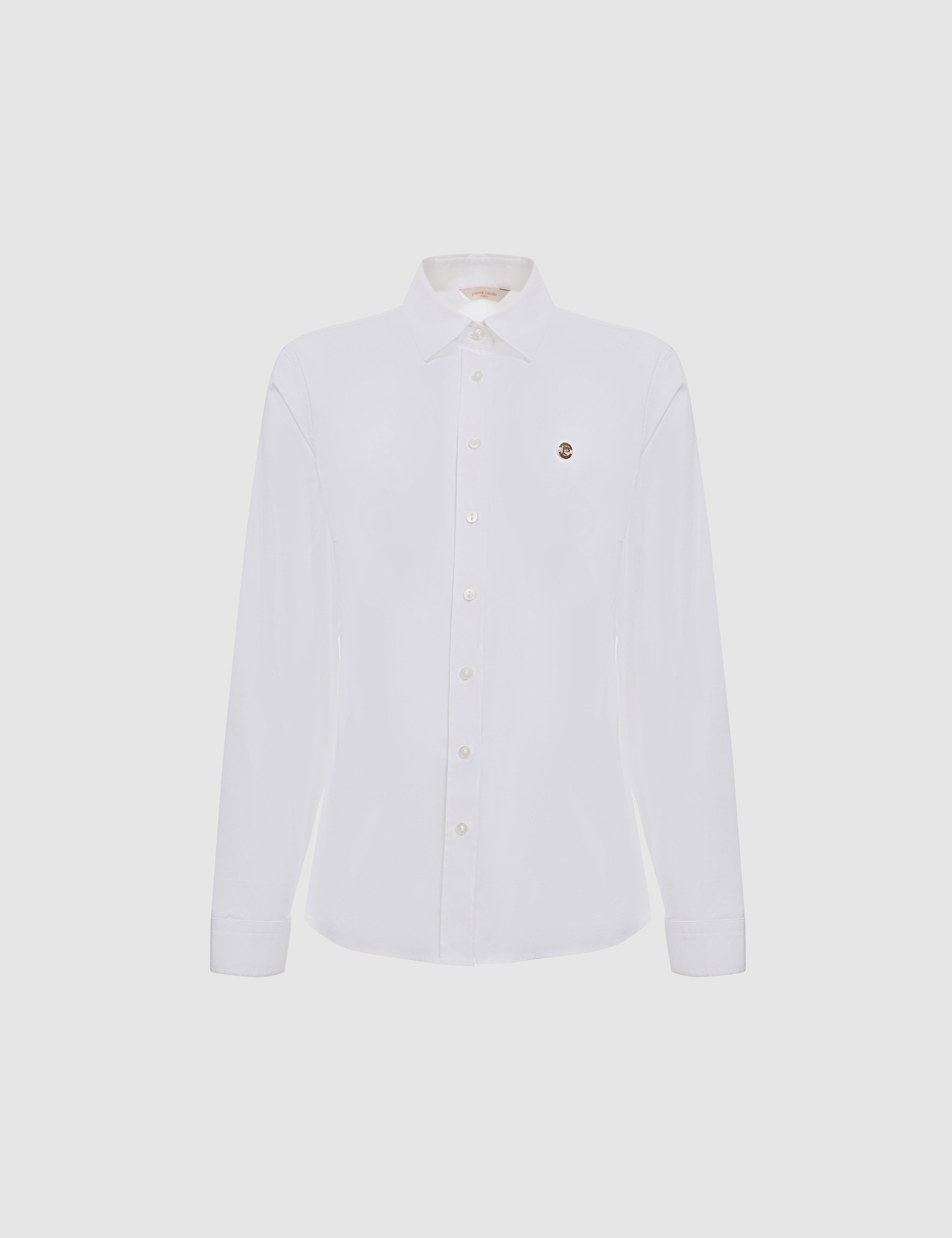 Beyaz Slim Fit Pamuklu Basic Gömlek - Image 7