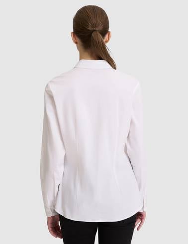 Beyaz Slim Fit Pamuklu Basic Gömlek