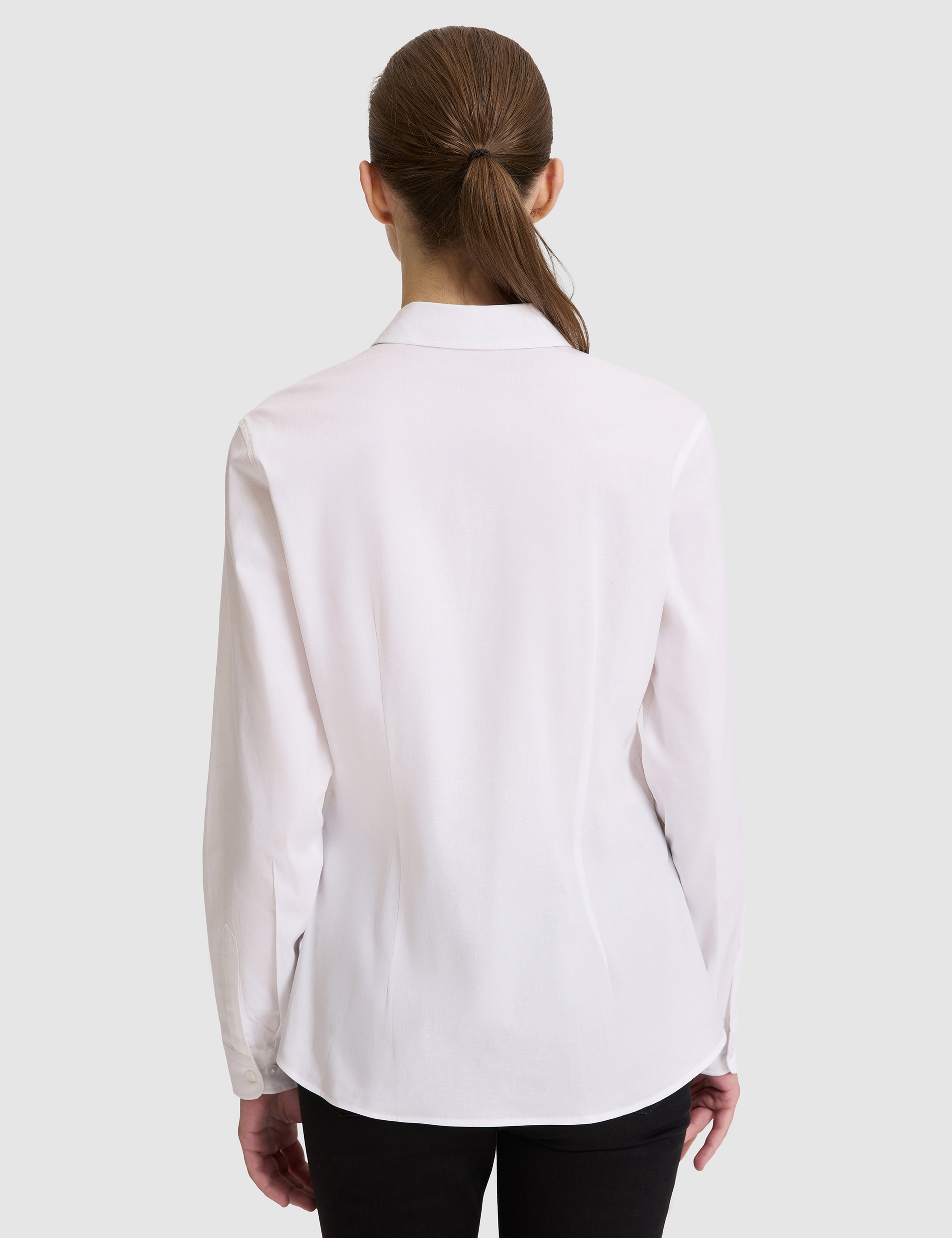 Beyaz Slim Fit Pamuklu Basic Gömlek