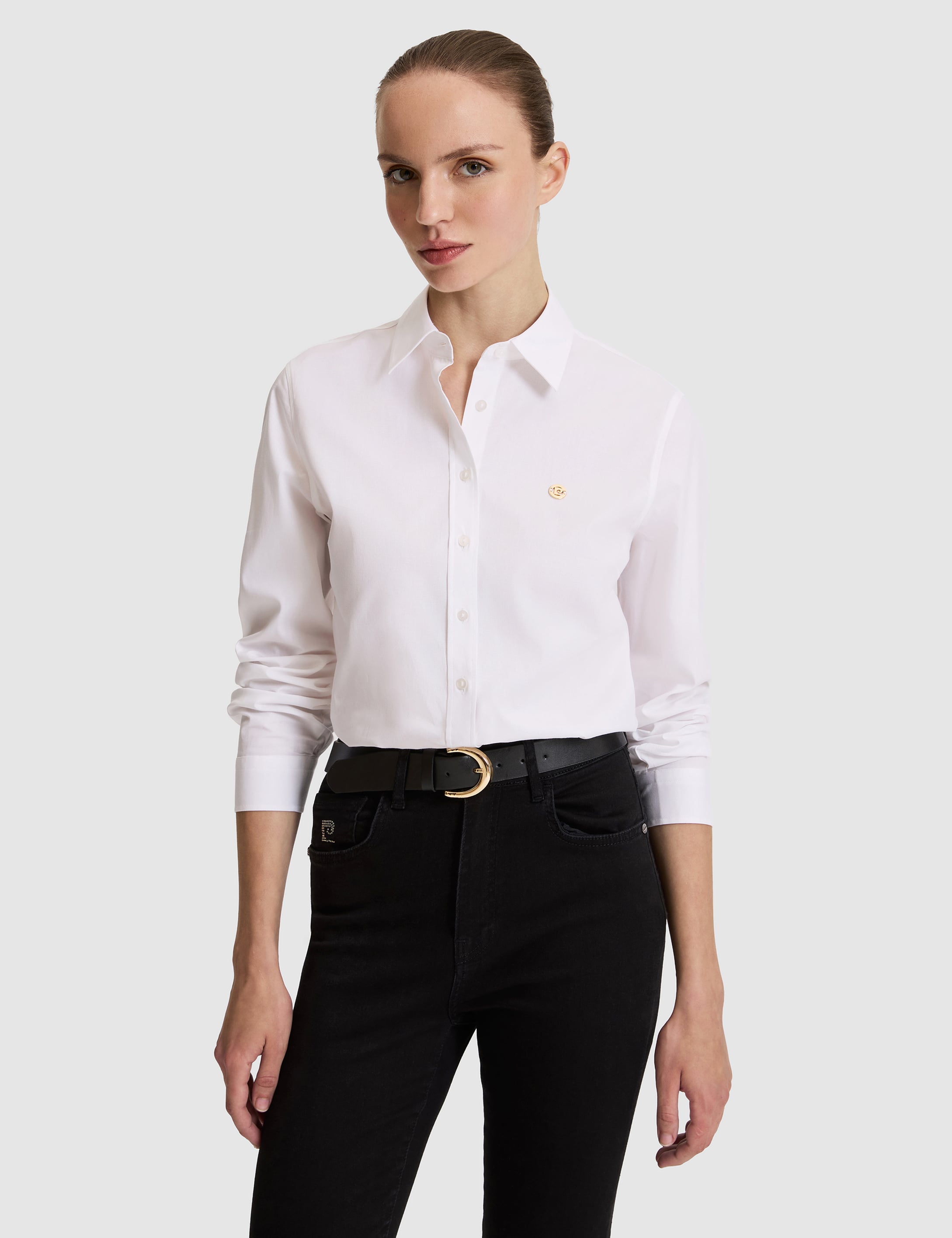 Beyaz Slim Fit Pamuklu Basic Gömlek - 50328627015
