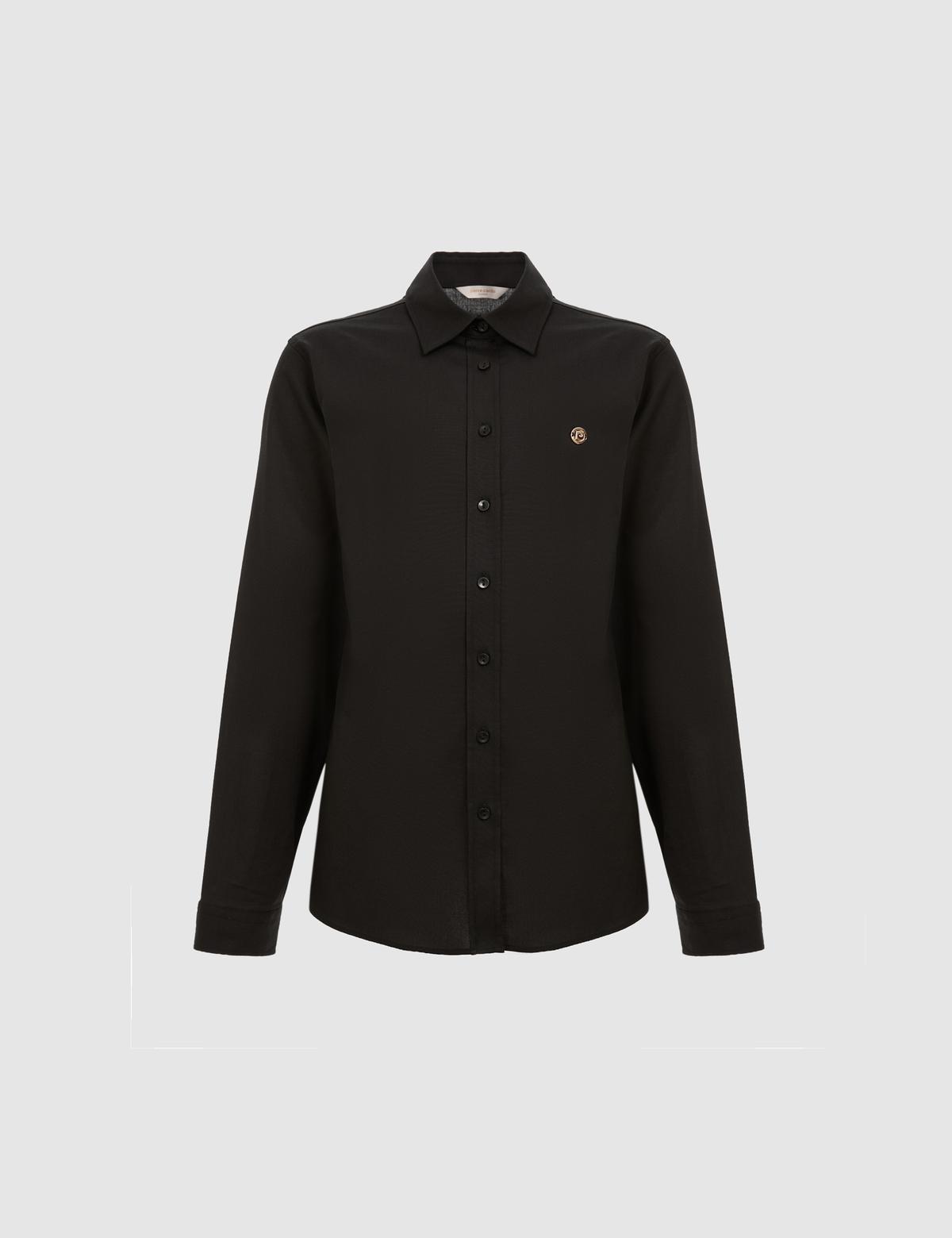 Siyah Slim Fit Pamuklu Basic Gömlek - 50328627030