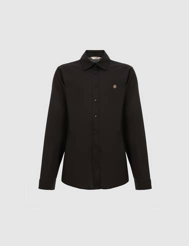 Siyah Slim Fit Pamuklu Basic Gömlek