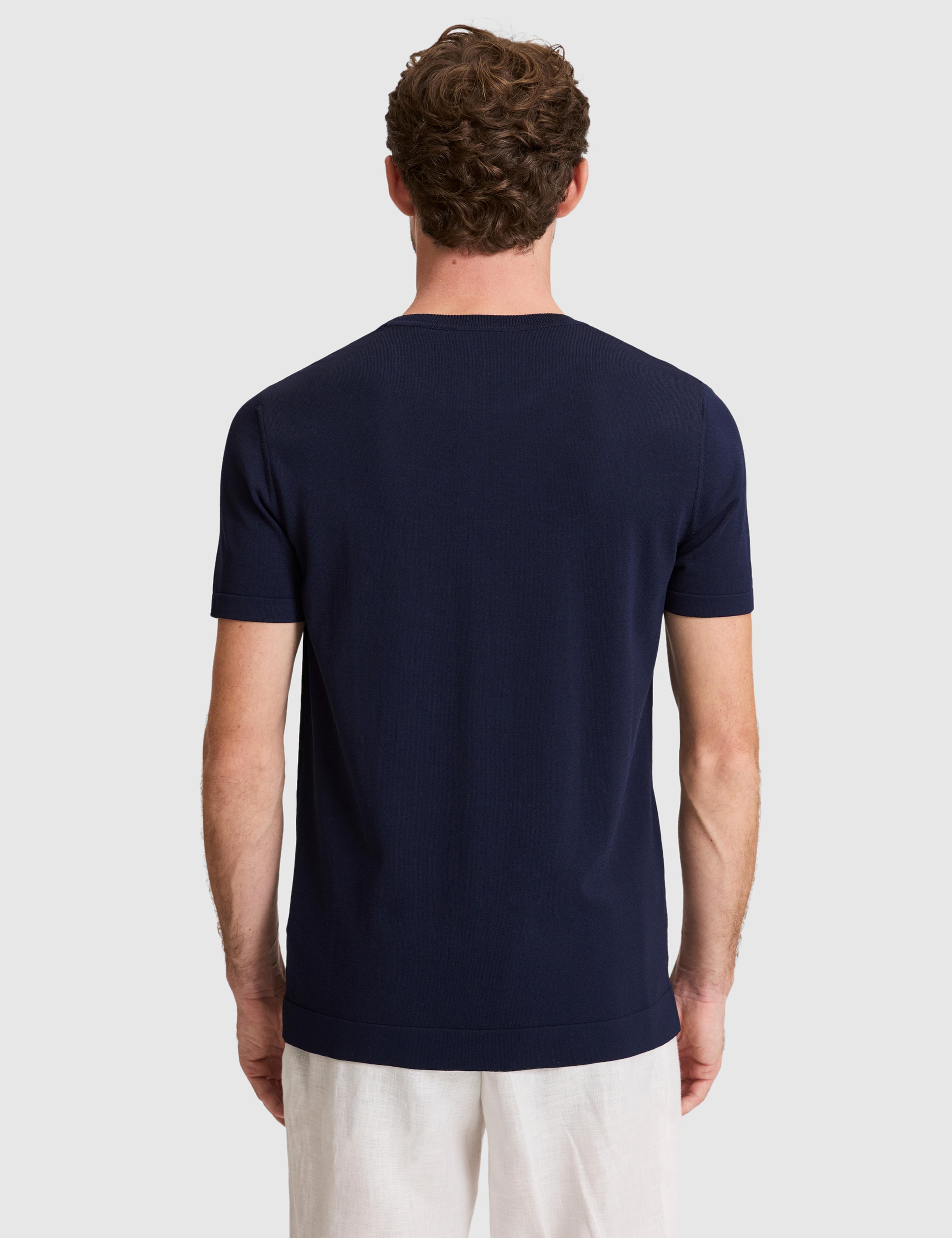 Lacivert Slim Fit Bisiklet Yaka Triko Tişört