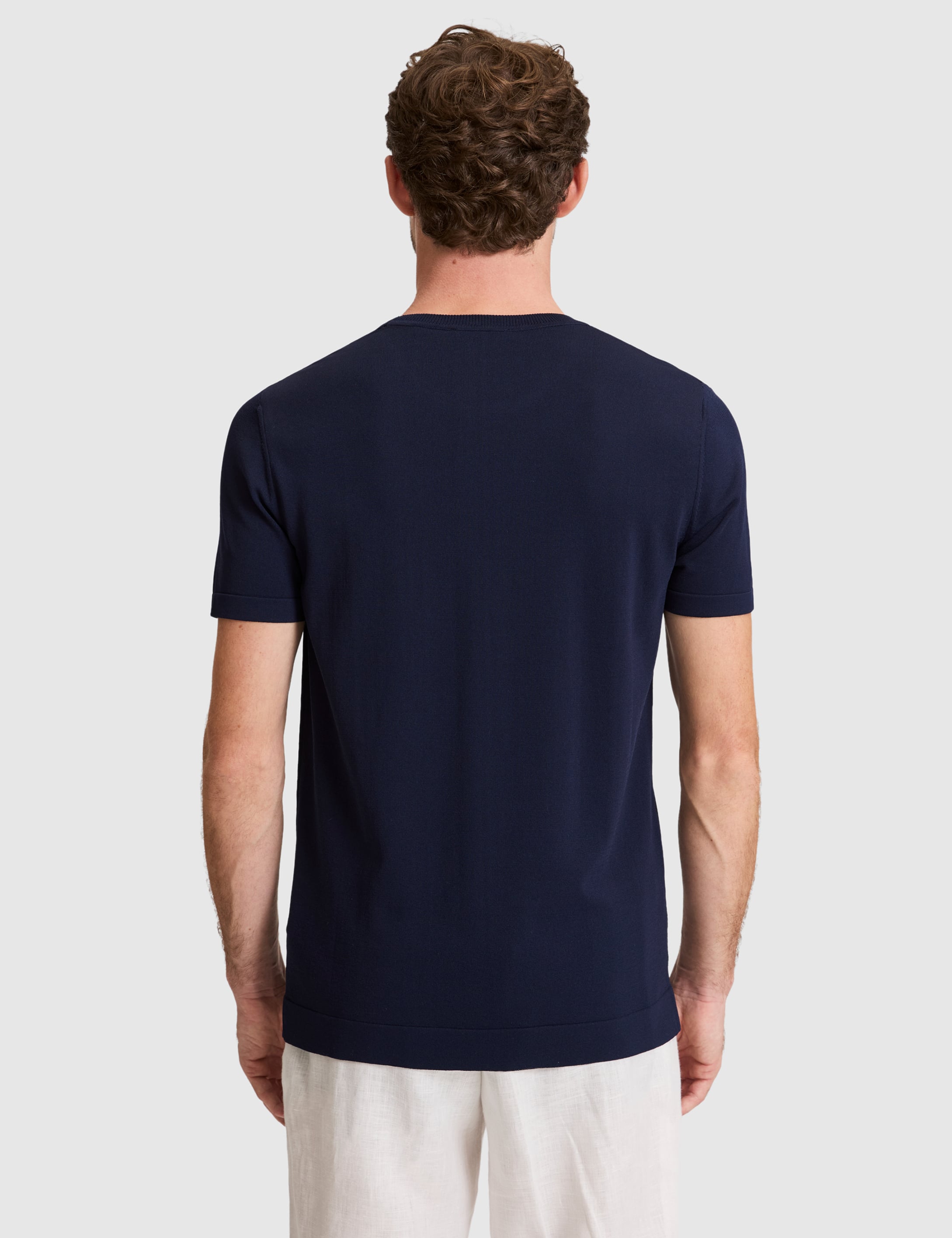 Lacivert Slim Fit Bisiklet Yaka Triko Tişört - 50320807029