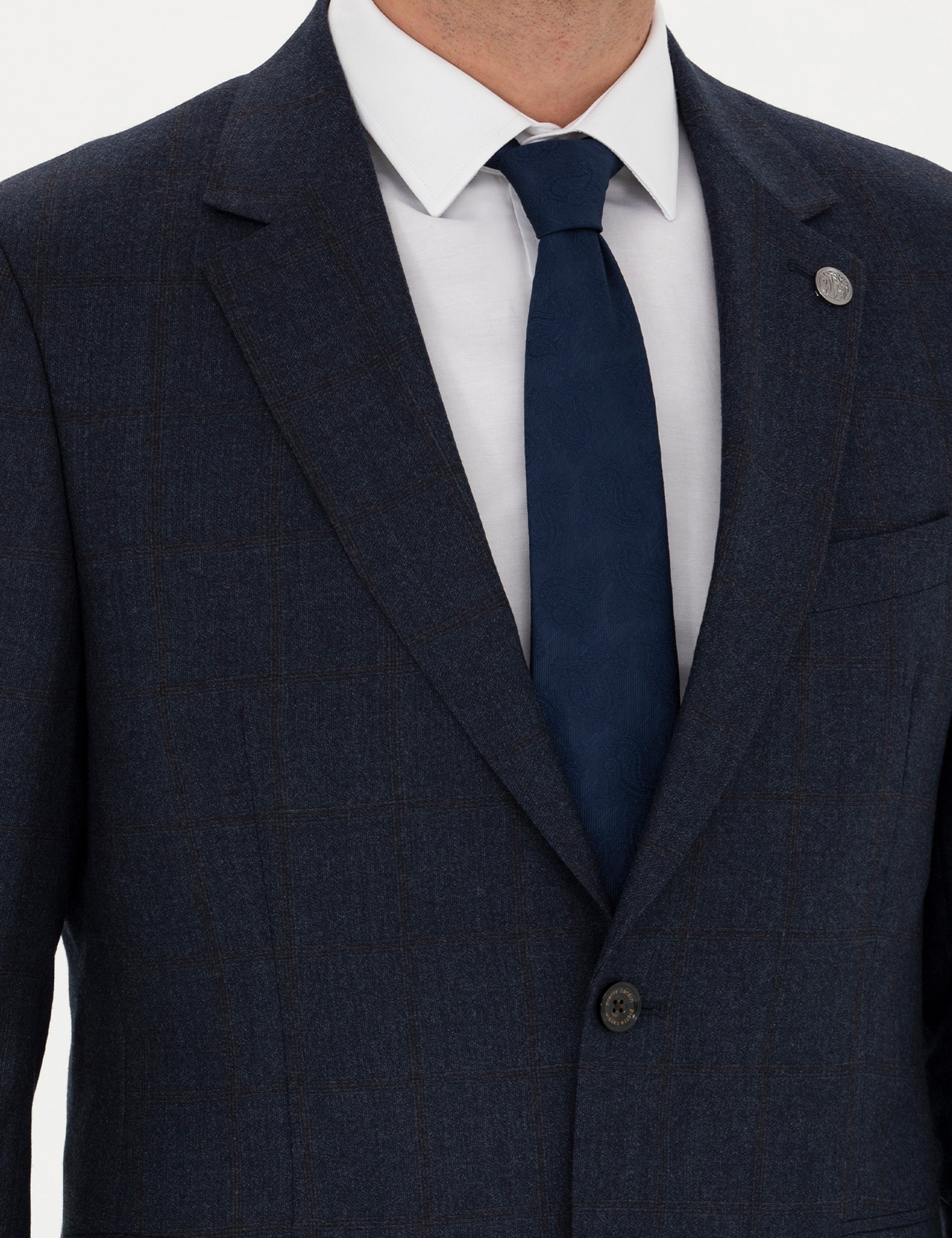 %100 Yün Lacivert Slim Fit Takım Elbise