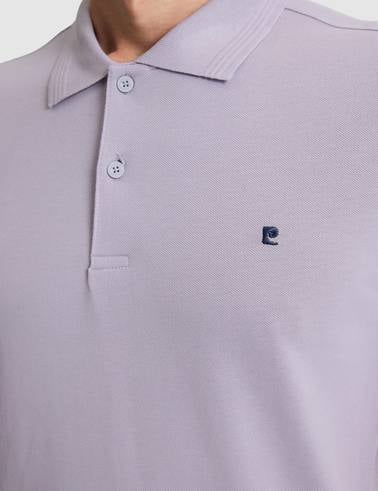 Lila Slim Fit %100 Pamuk Polo Yaka Basic Tişört