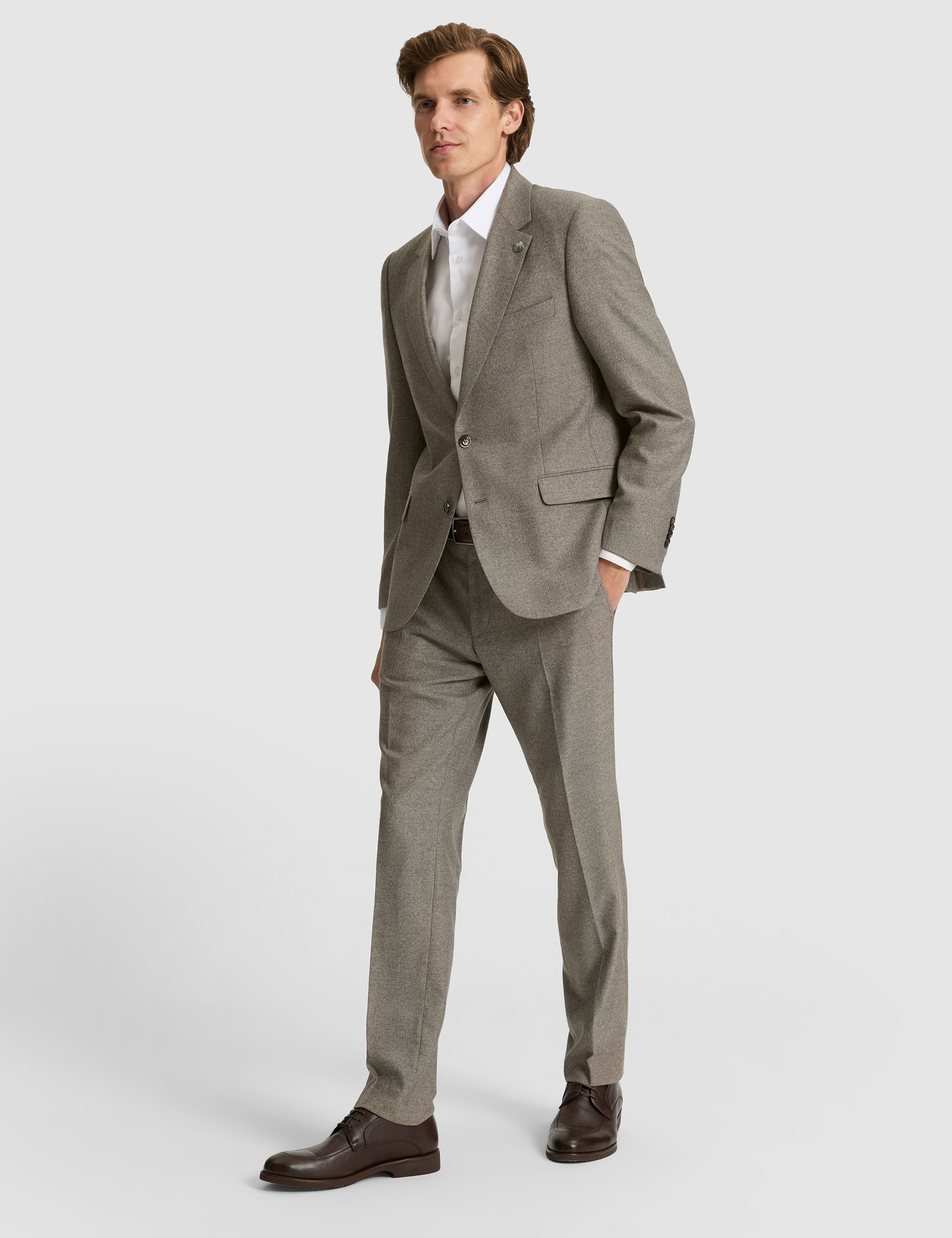 Açık Kahverengi Slim Fit Takım Elbise - Image 3