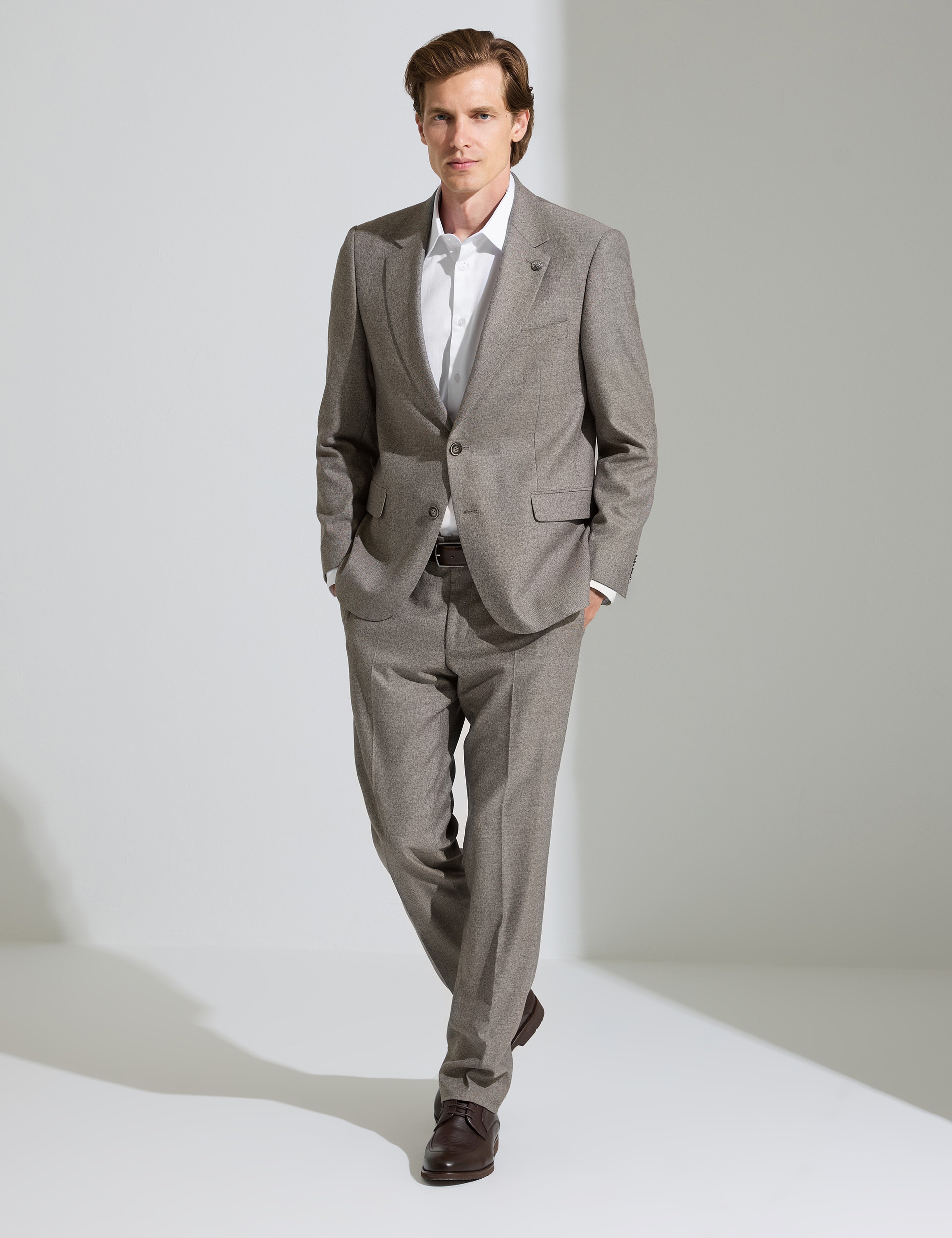 Açık Kahverengi Slim Fit Takım Elbise