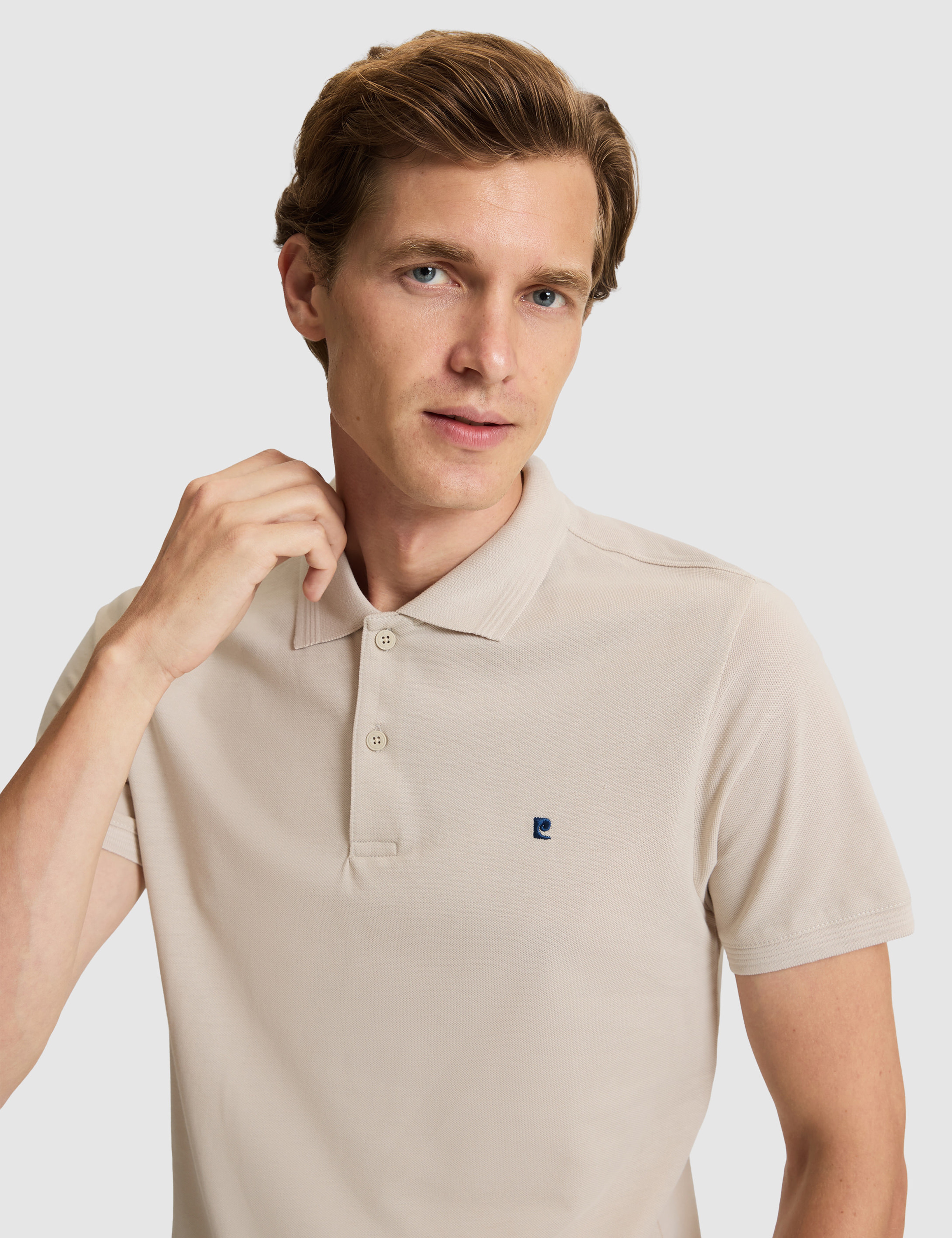 Taş Slim Fit %100 Pamuk Düğmeli Polo Yaka Basic Tişört - Image 2