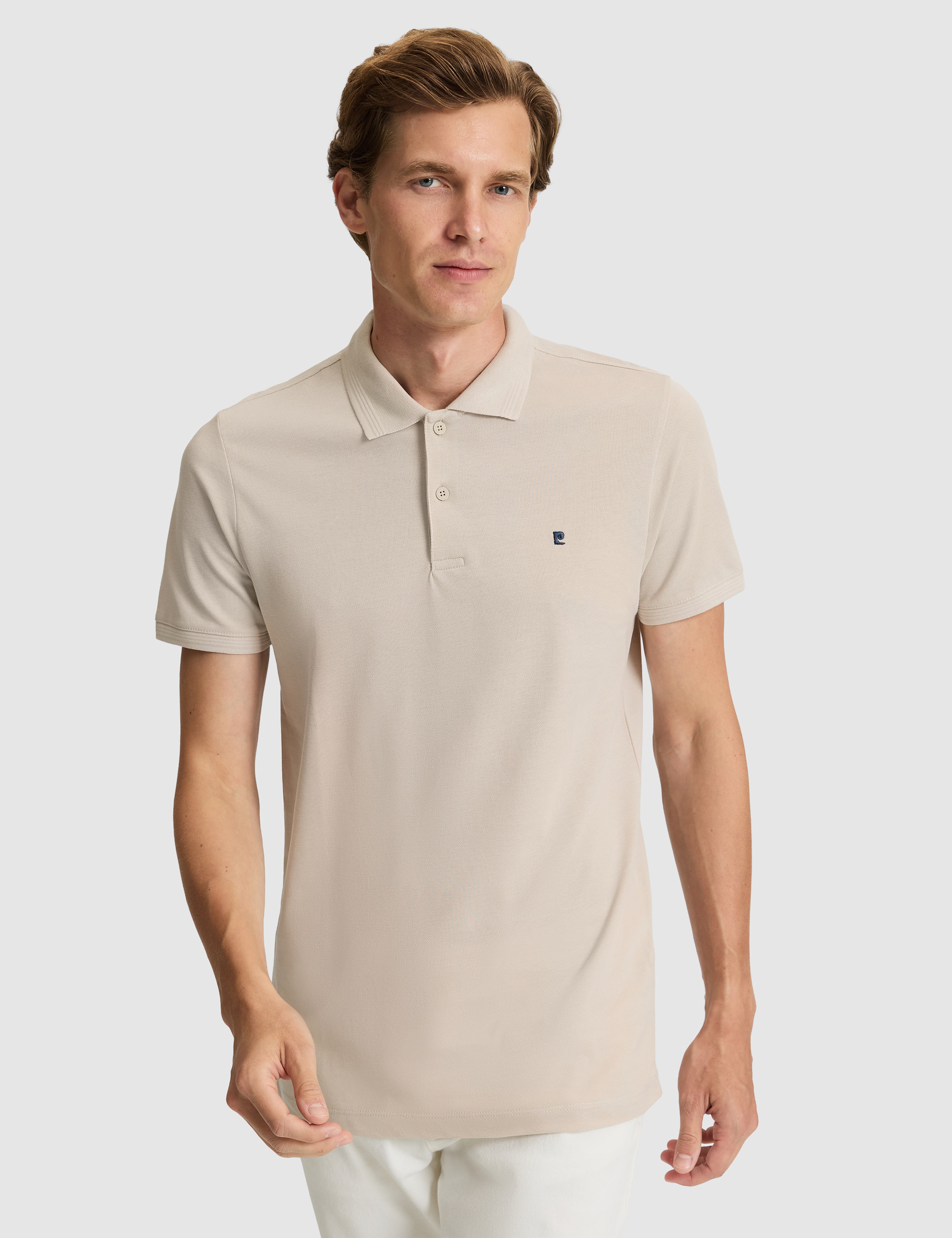 Taş Slim Fit %100 Pamuk Düğmeli Polo Yaka Basic Tişört