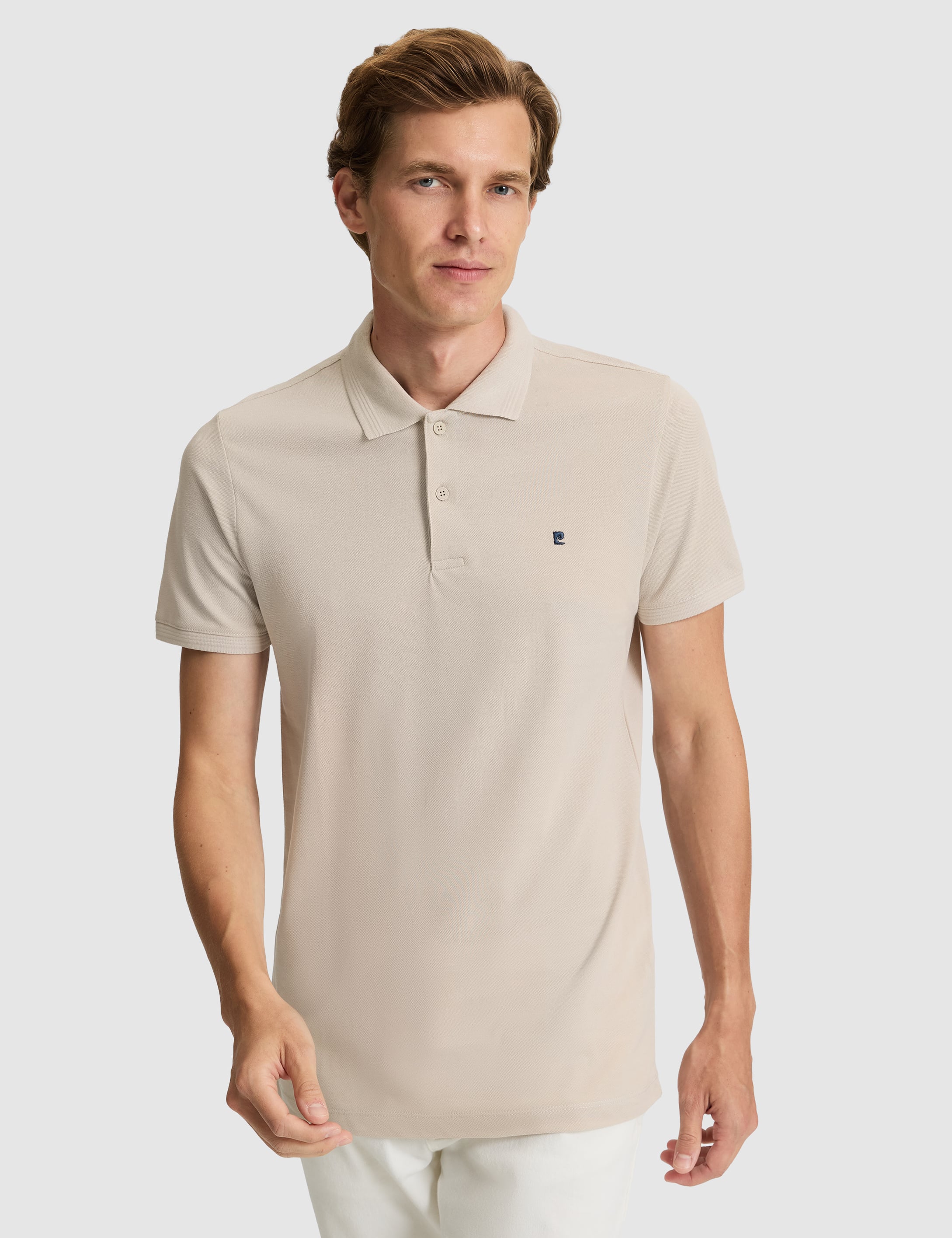 Taş Slim Fit %100 Pamuk Düğmeli Polo Yaka Basic Tişört