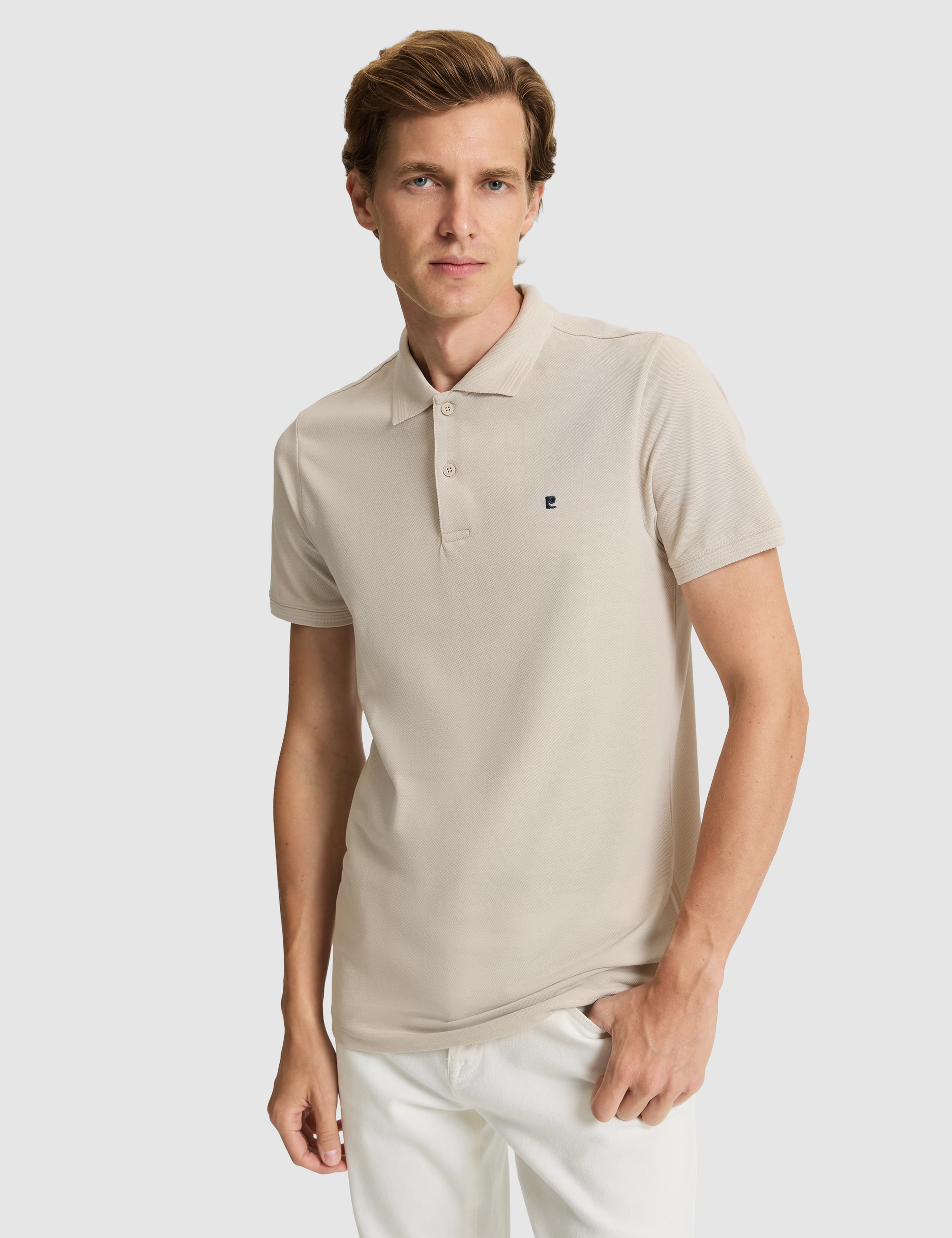 Taş Slim Fit %100 Pamuk Düğmeli Polo Yaka Basic Tişört - Image 3