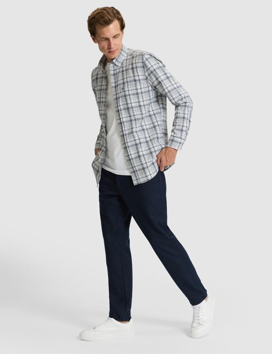 Lacivert Ex. Slim Fit Kumaş Pantolon