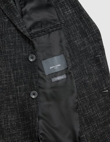 Siyah Yün Karışımlı Ex. Slim Fit Ceket