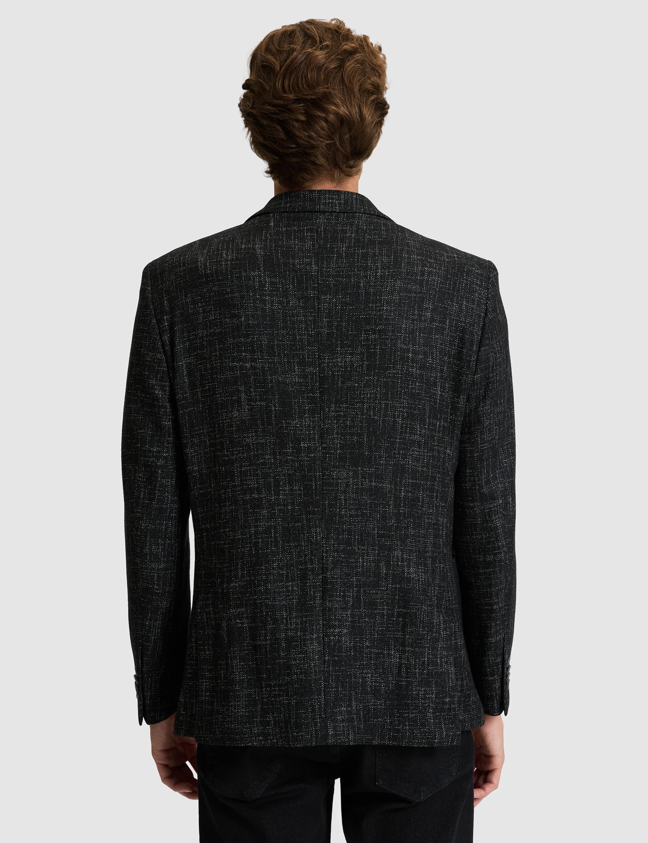 Siyah Yün Karışımlı Ex. Slim Fit Ceket - 50291928044