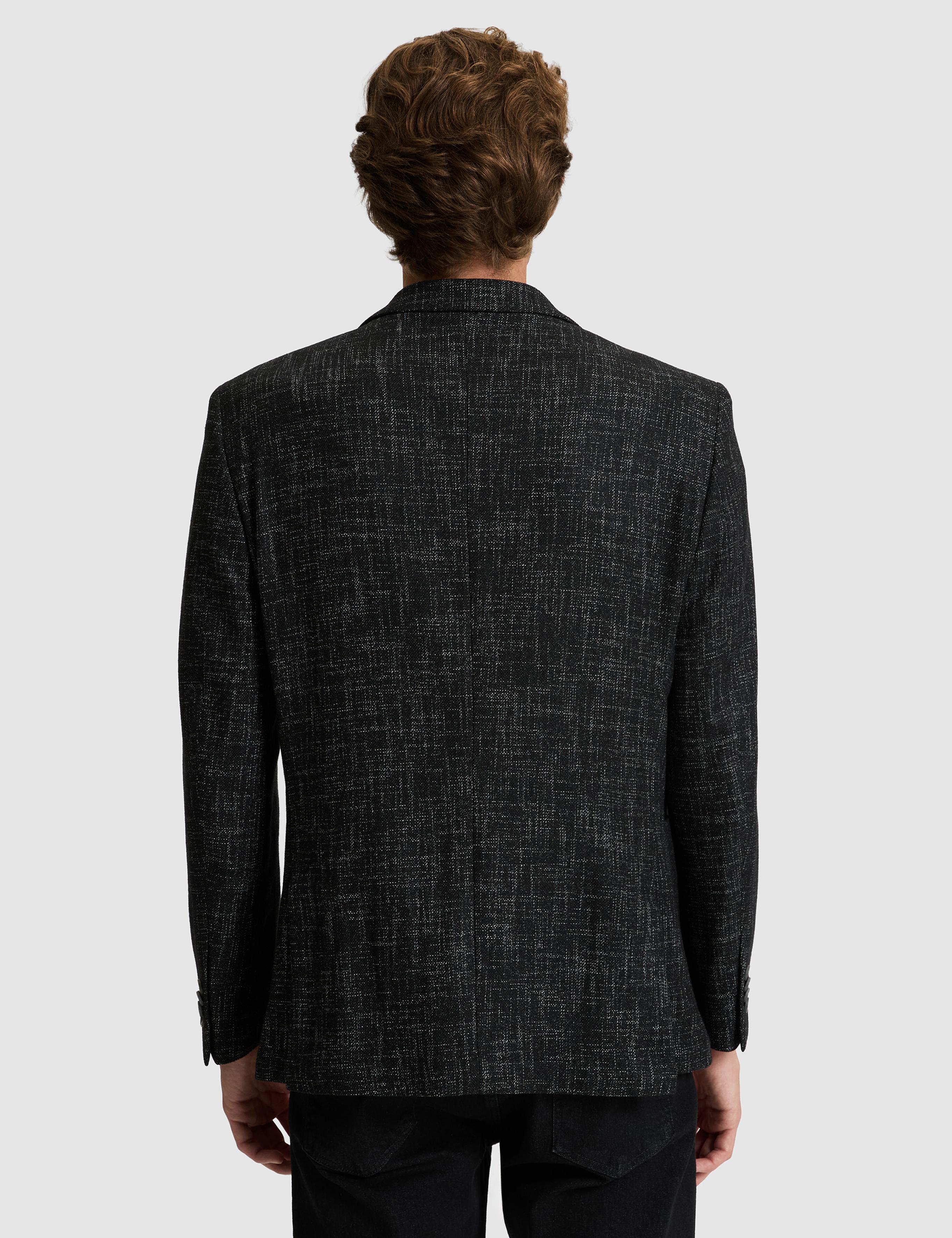 Siyah Yün Karışımlı Ex. Slim Fit Ceket