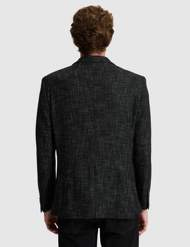 Siyah Yün Karışımlı Ex. Slim Fit Ceket