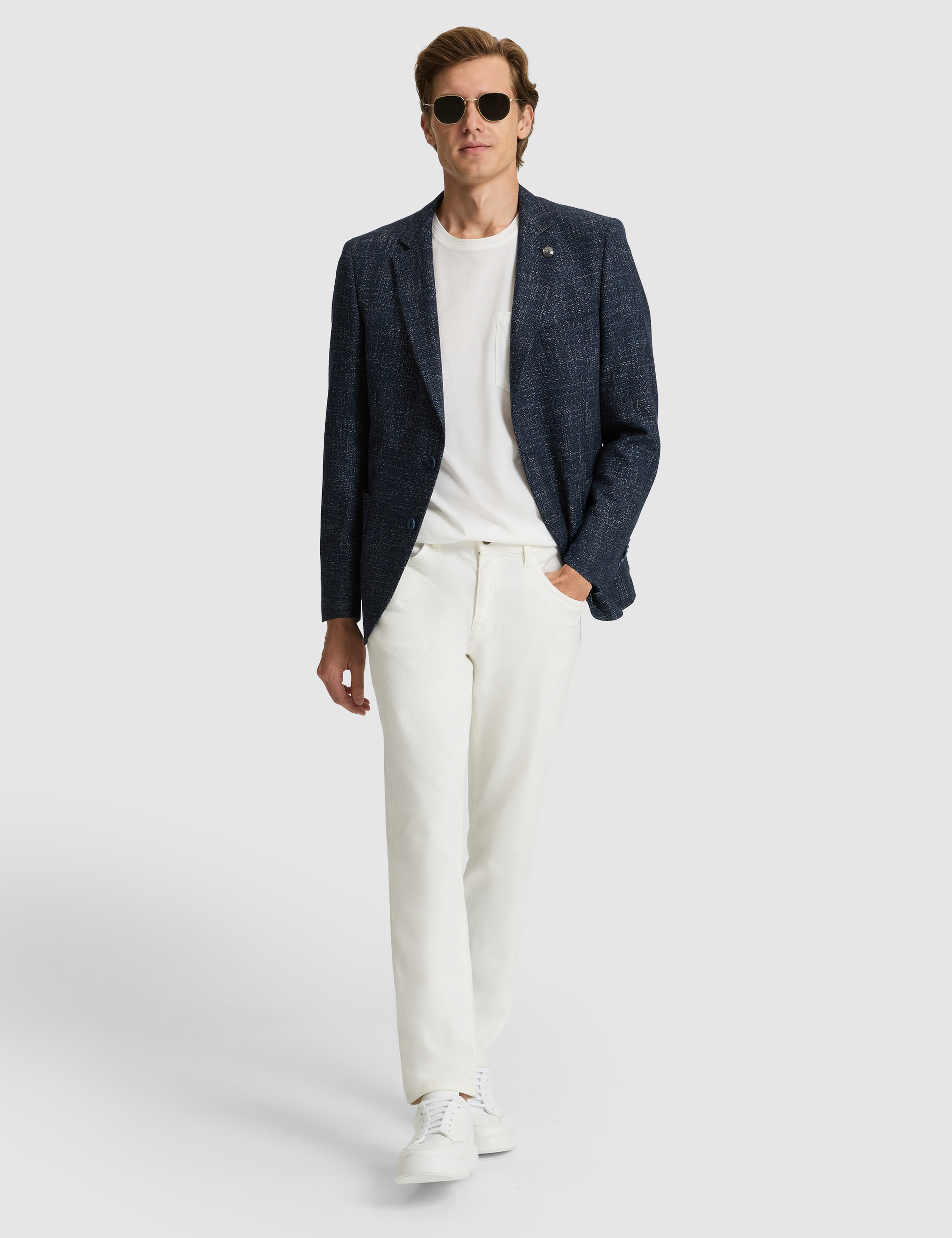 Açık Lacivert Yün Karışımlı Ex. Slim Fit Ceket - Image 5