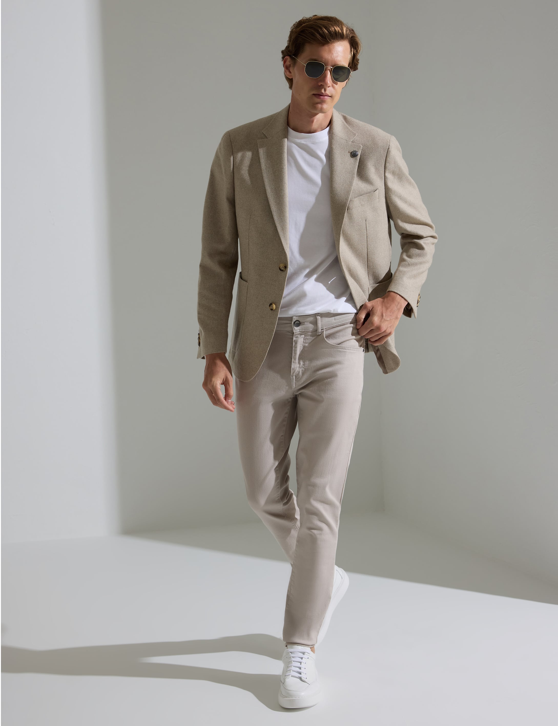 Bej Yün Karışımlı Slim Fit Ceket - 50291937080