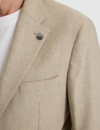 Bej Yün Karışımlı Slim Fit Ceket