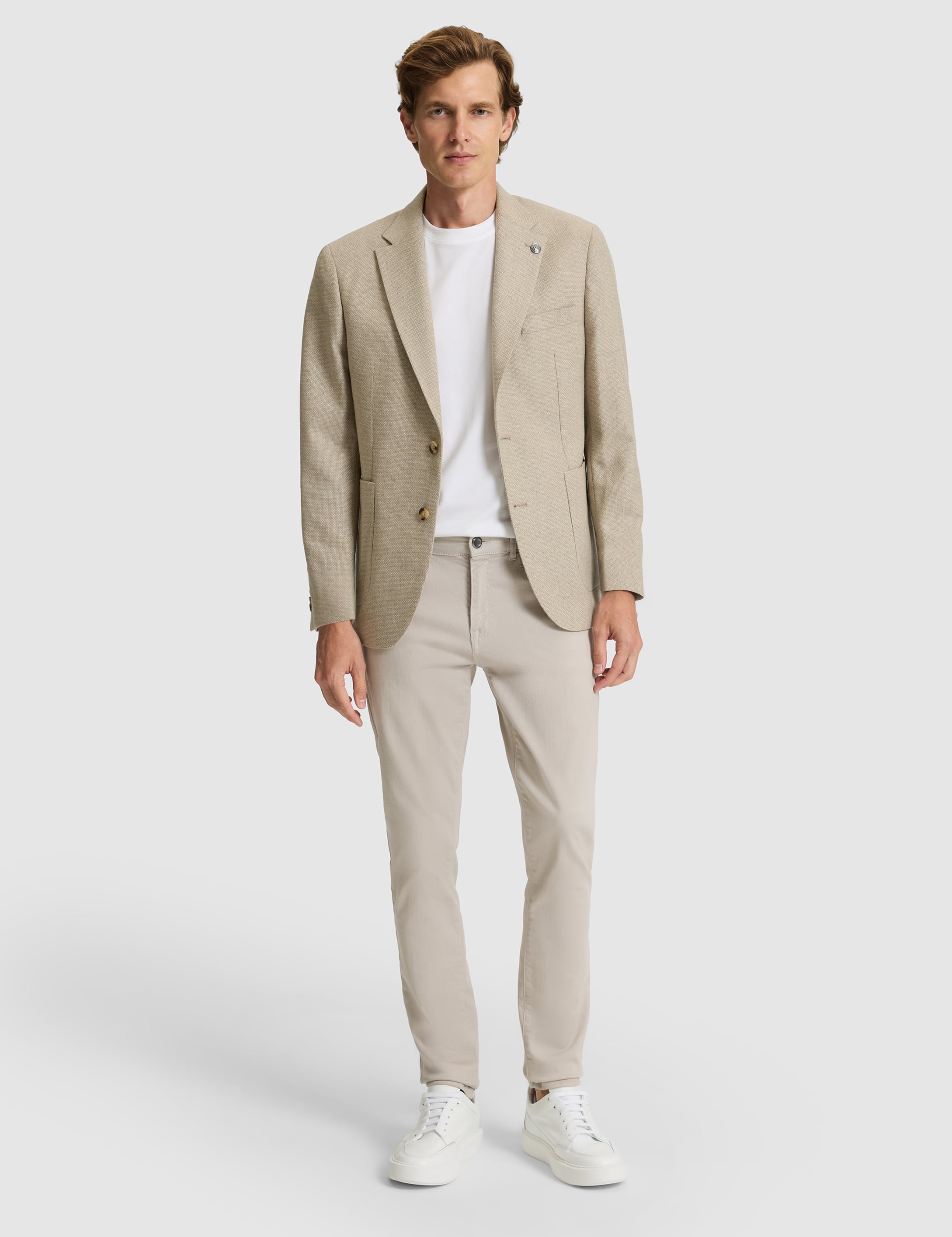 Bej Yün Karışımlı Slim Fit Ceket - 50291937080