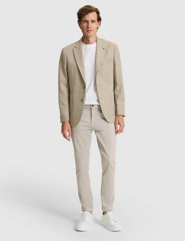 Bej Yün Karışımlı Slim Fit Ceket