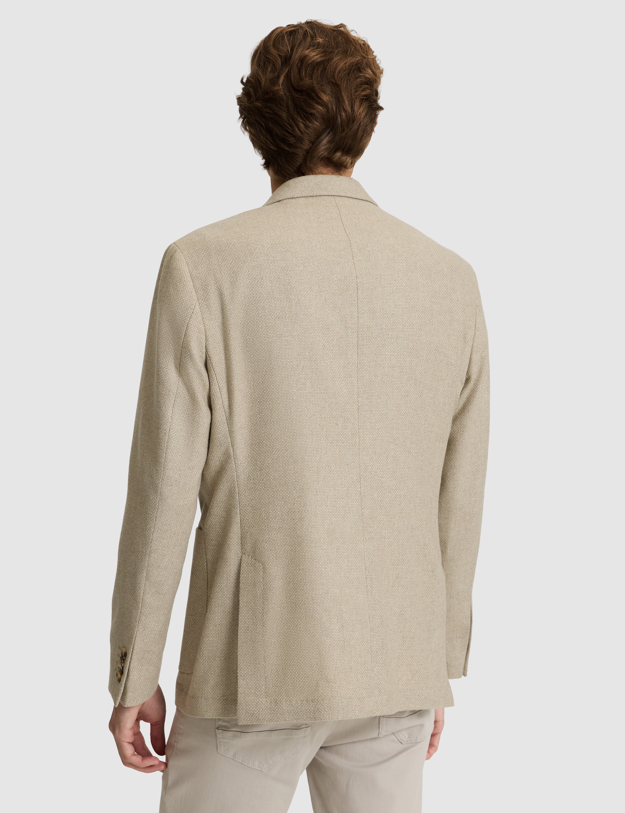 Bej Yün Karışımlı Slim Fit Ceket - 50291937080