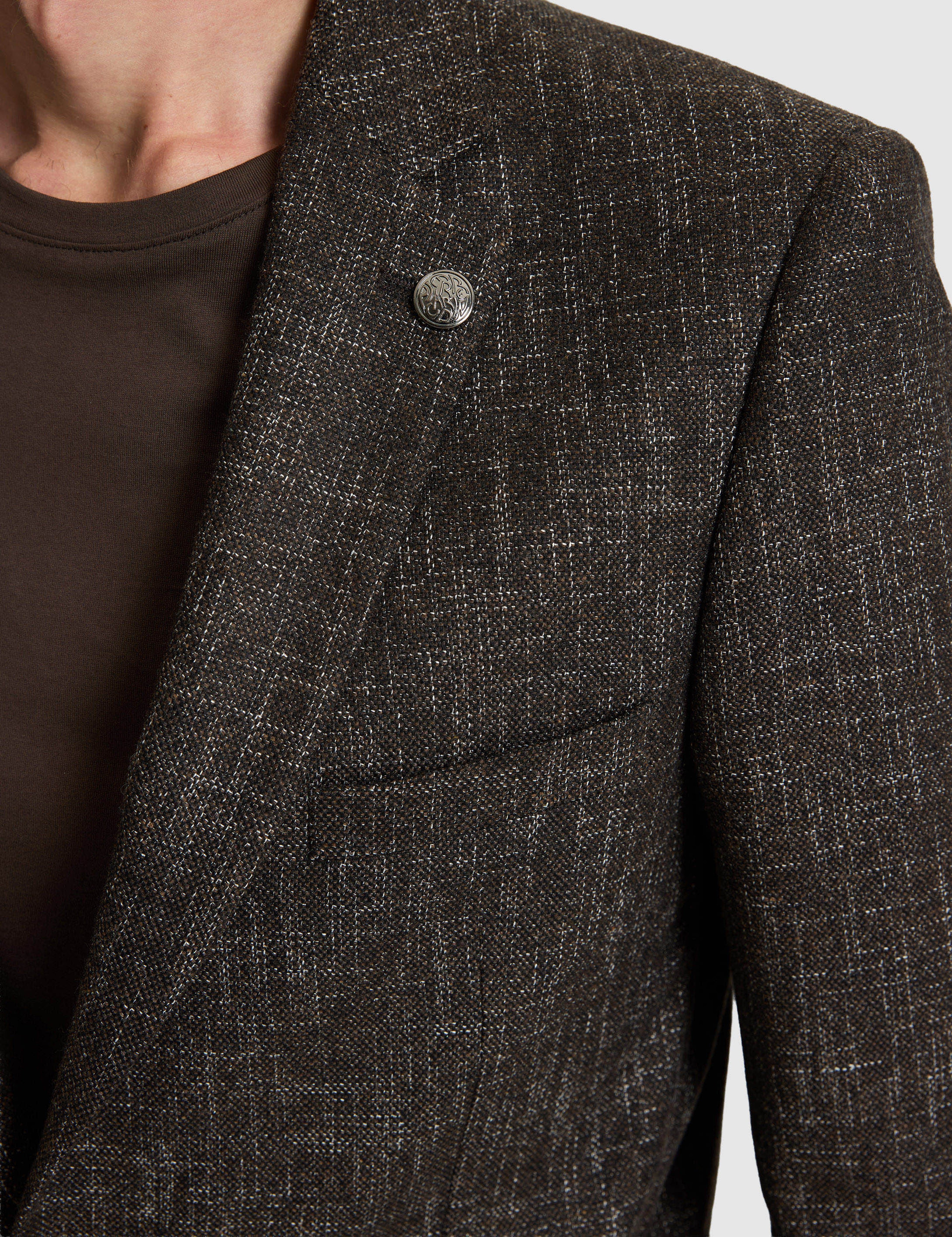 Kahverengi Yün Karışımlı Ex. Slim Fit Ceket - Image 7