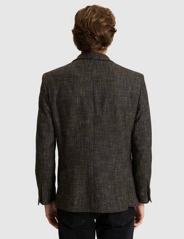 Kahverengi Yün Karışımlı Ex. Slim Fit Ceket