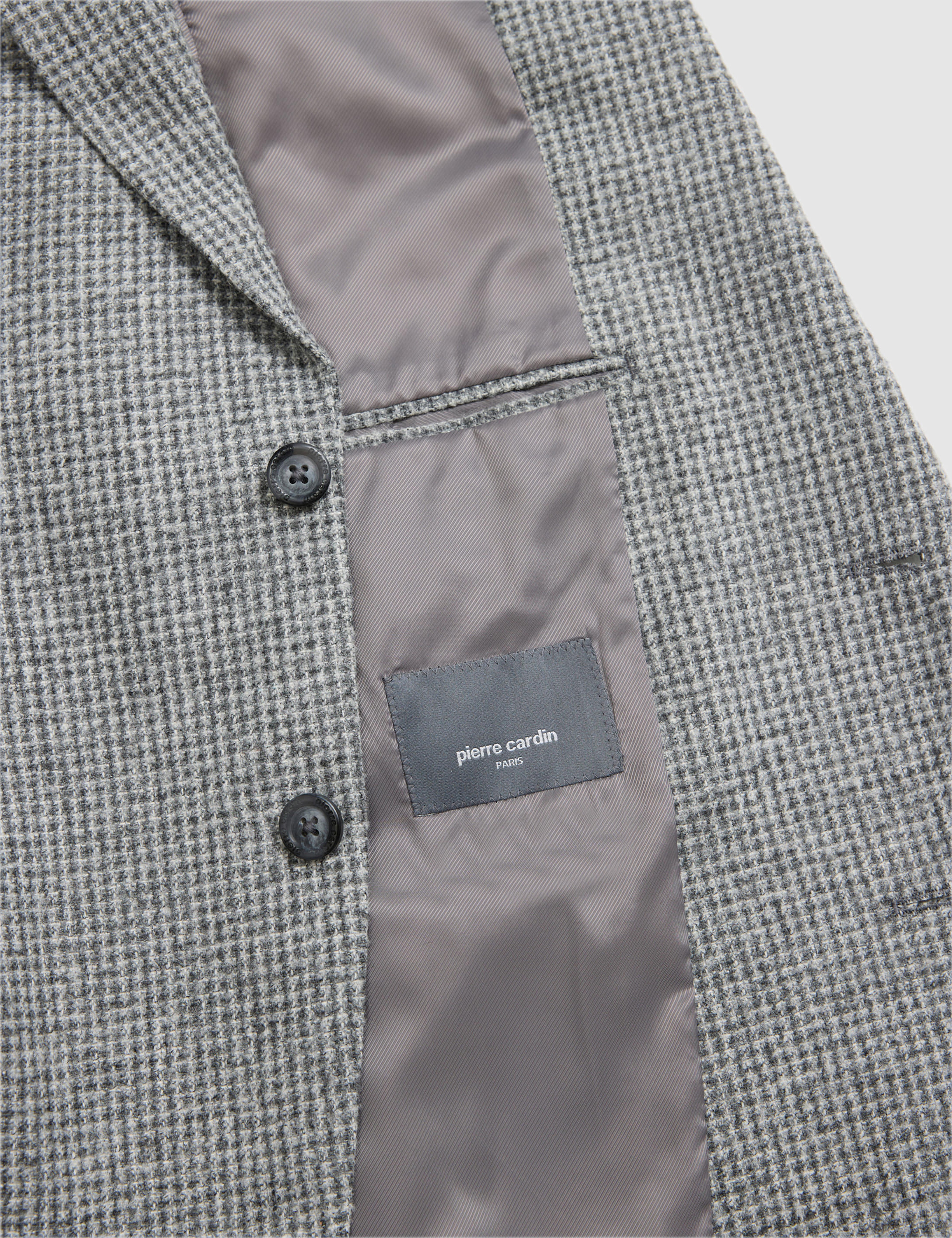 Gri Yün Karışımlı Extra Slim Fit Ceket - Image 7