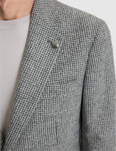 Gri Yün Karışımlı Extra Slim Fit Ceket