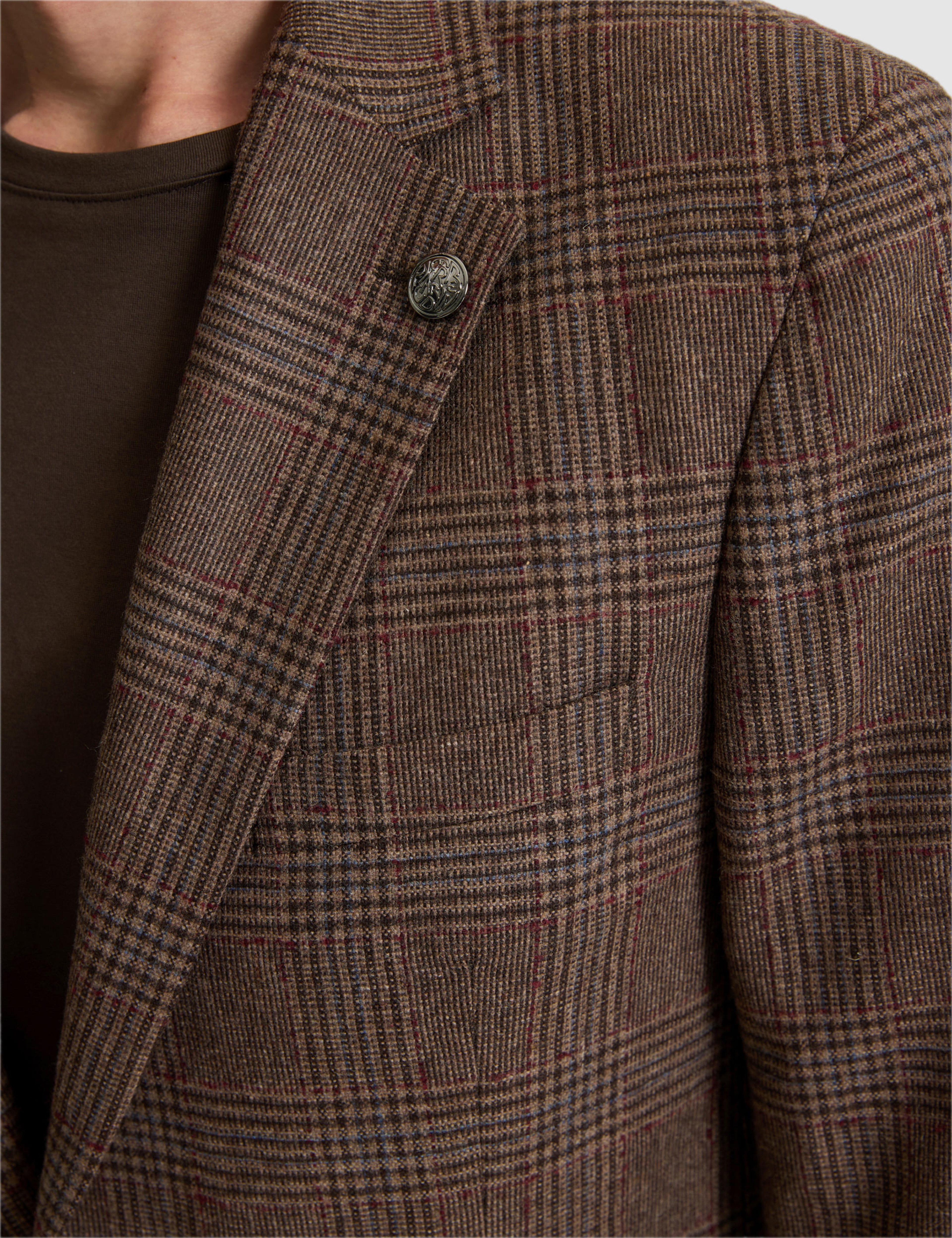 Kahverengi Yün Karışımlı Slim Fit Ceket - Image 6