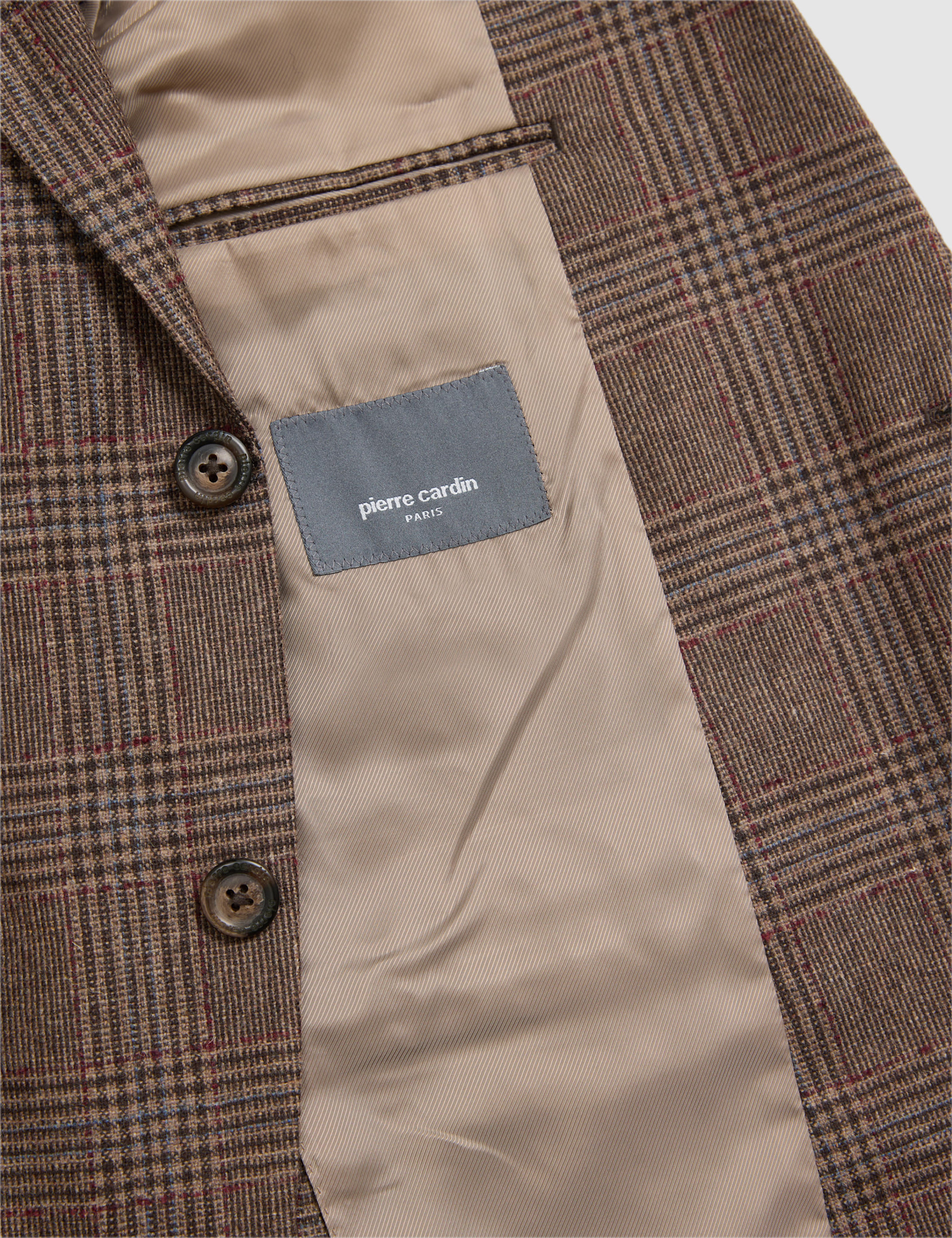 Kahverengi Yün Karışımlı Slim Fit Ceket