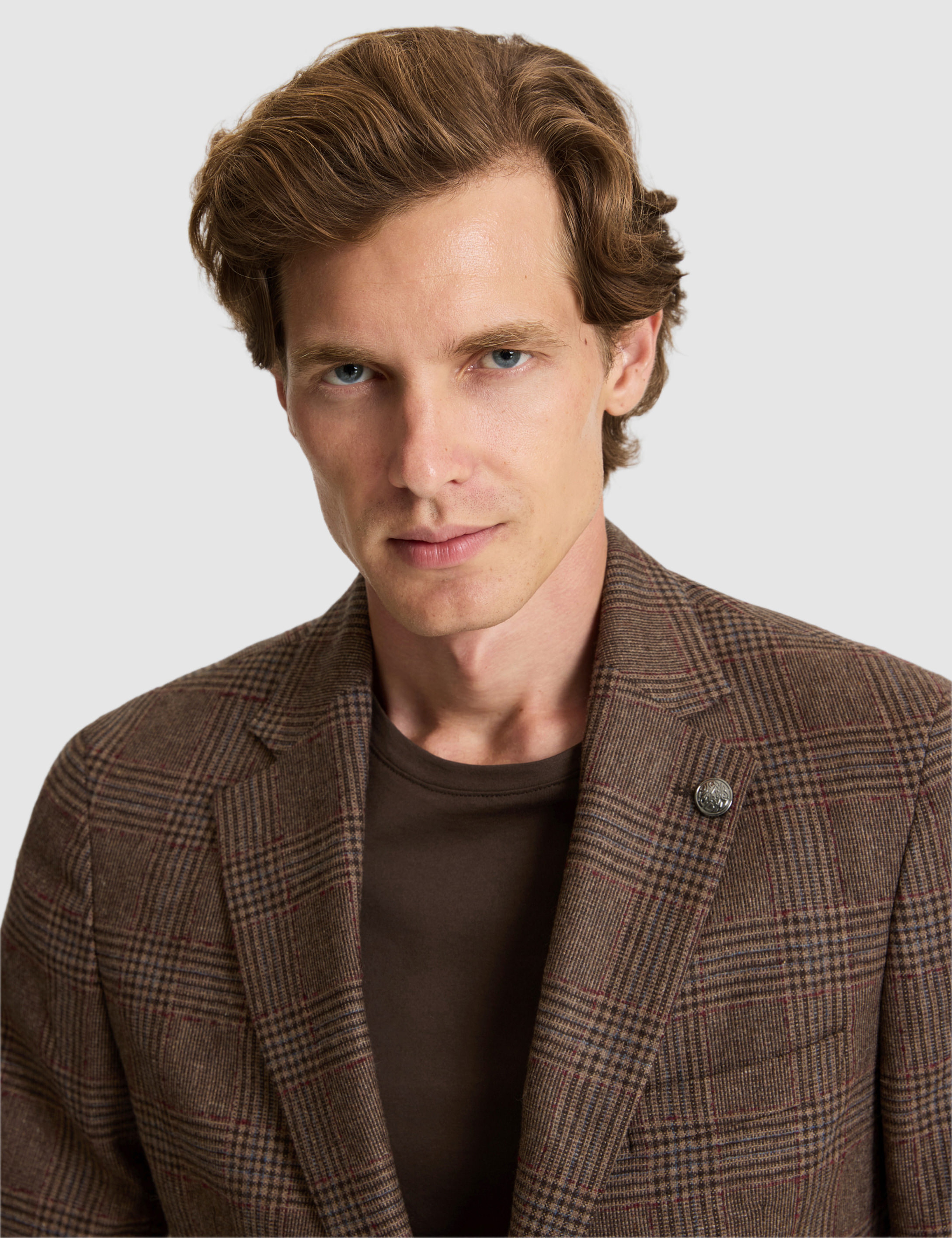 Kahverengi Yün Karışımlı Slim Fit Ceket - Image 2