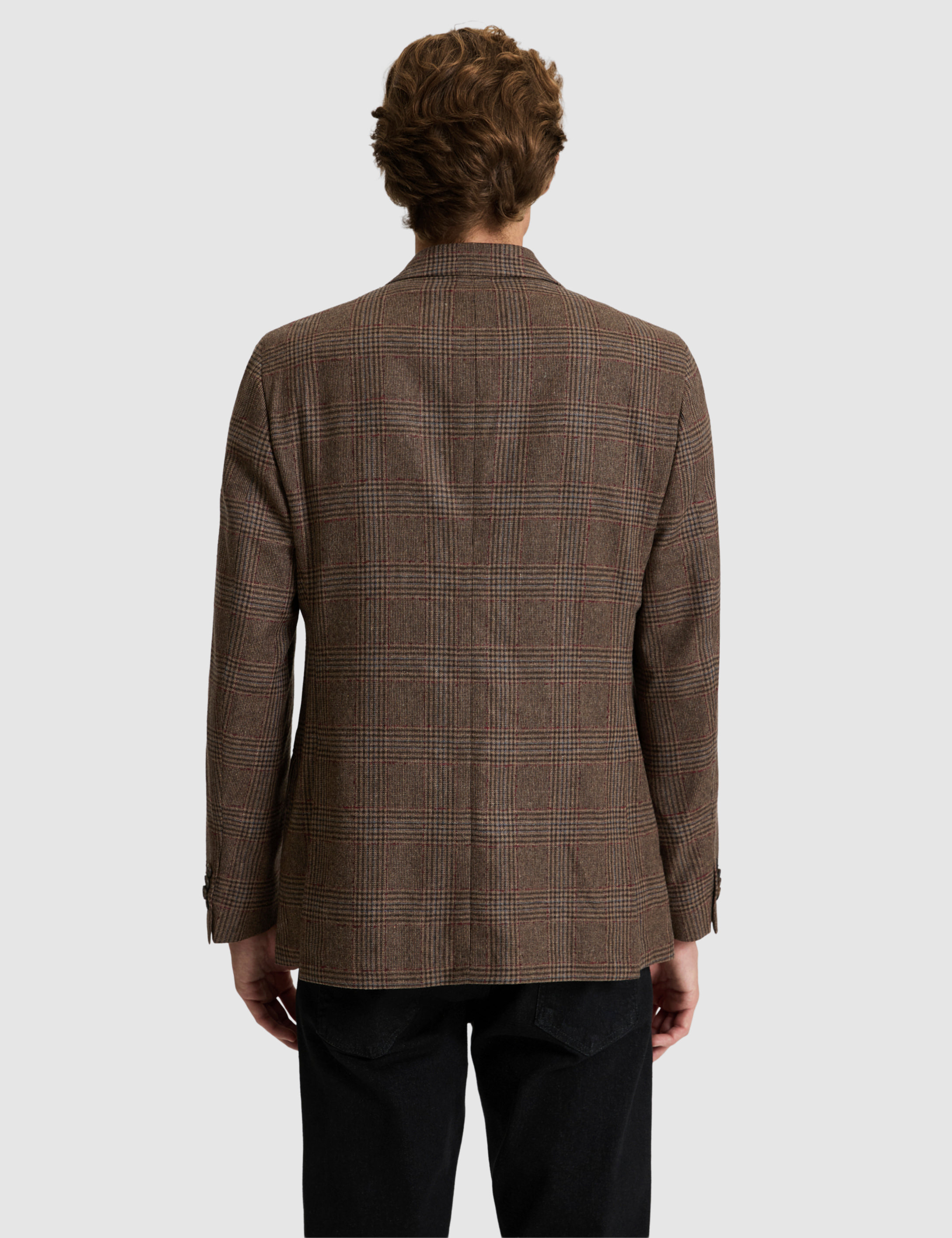 Kahverengi Yün Karışımlı Slim Fit Ceket - 50291933011