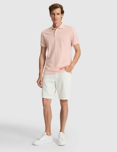 Pudra Slim Fit %100 Pamuk Polo Yaka Basic Tişört