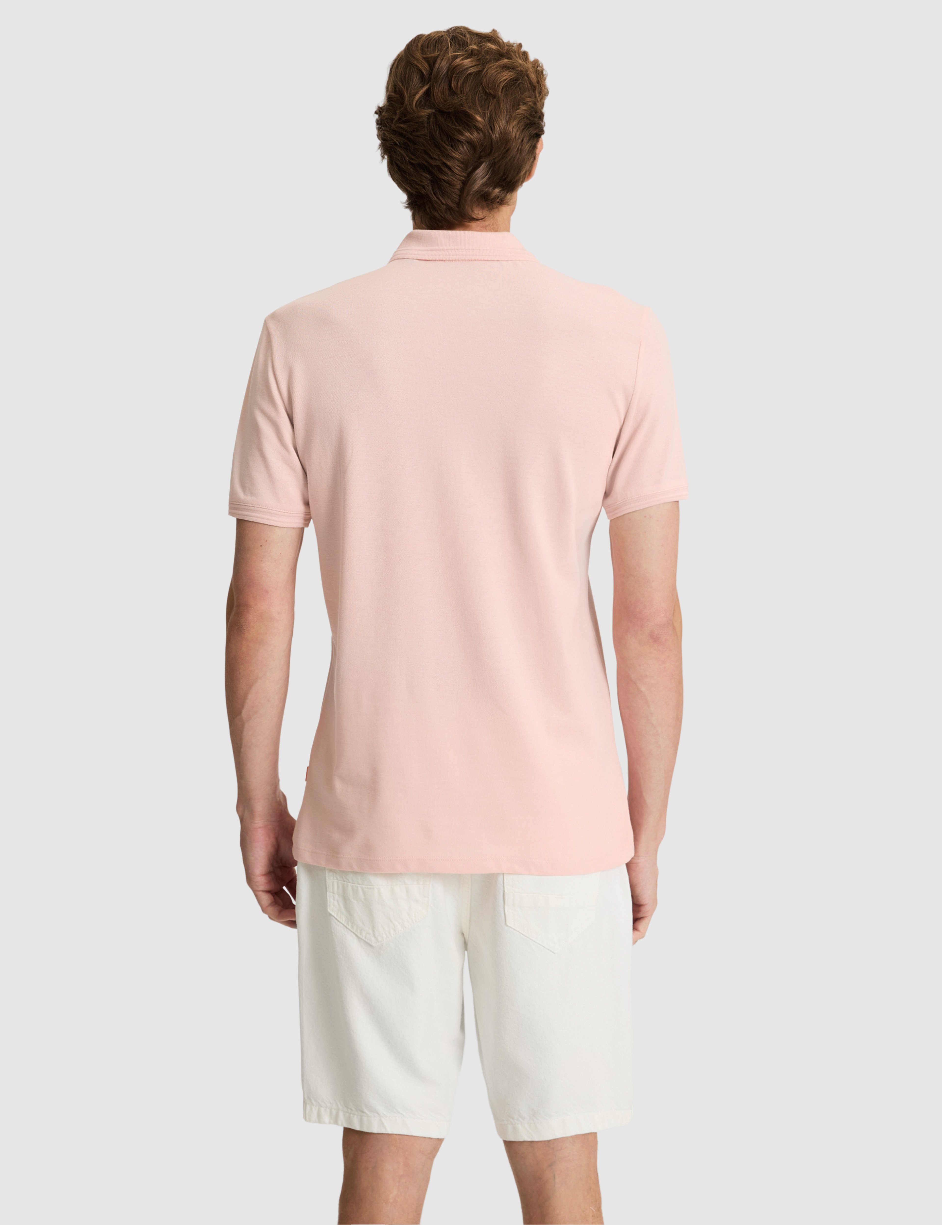 Pudra Slim Fit %100 Pamuk Düğmeli Polo Yaka Basic Tişört - Image 5