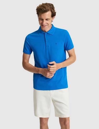 Sax Slim Fit %100 Pamuk Polo Yaka Basic Tişört