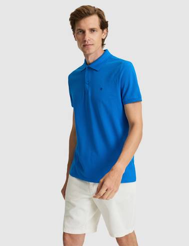 Sax Slim Fit %100 Pamuk Polo Yaka Basic Tişört