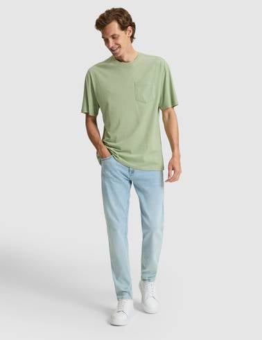 Çağla Comfort Fit %100 Pamuk Bisiklet Yaka Basic Tişört