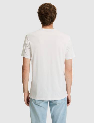 Ekru Slim Fit %100 Pamuk Bisiklet Yaka Basic Tişört