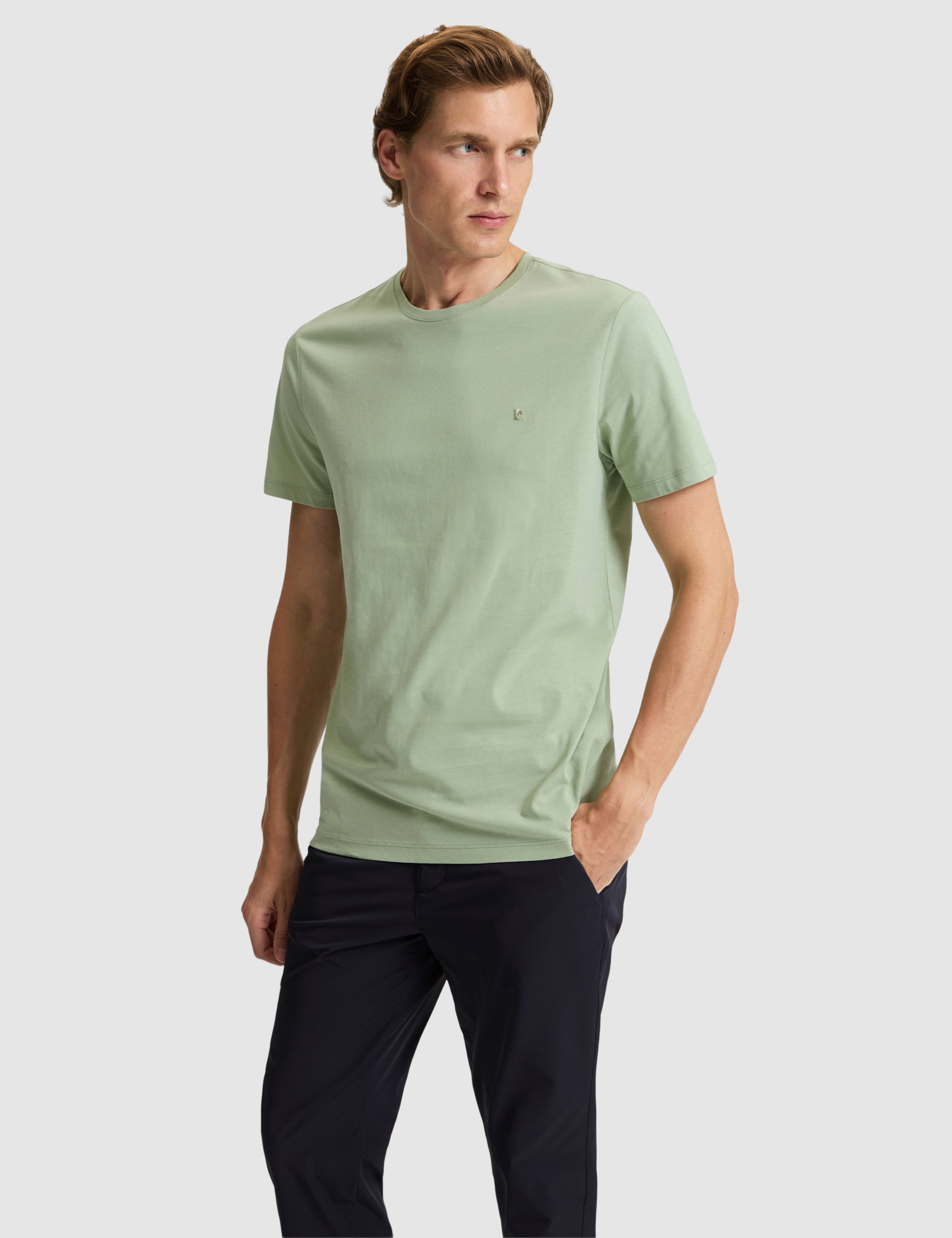 Çağla Slim Fit %100 Pamuk Bisiklet Yaka Basic Tişört