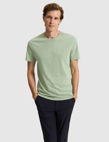 Çağla Slim Fit %100 Pamuk Bisiklet Yaka Basic Tişört