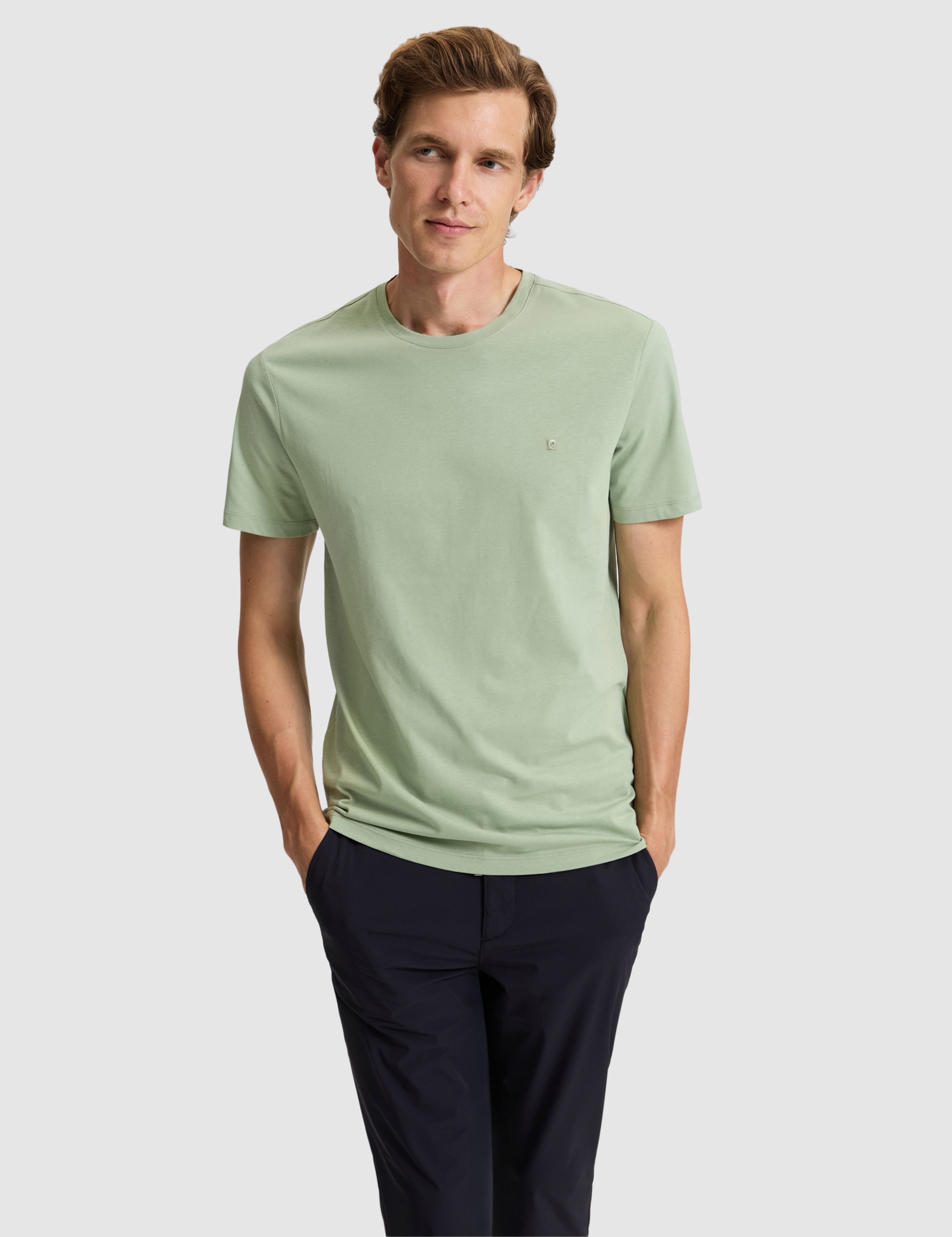 Çağla Slim Fit %100 Pamuk Bisiklet Yaka Basic Tişört - Image 3
