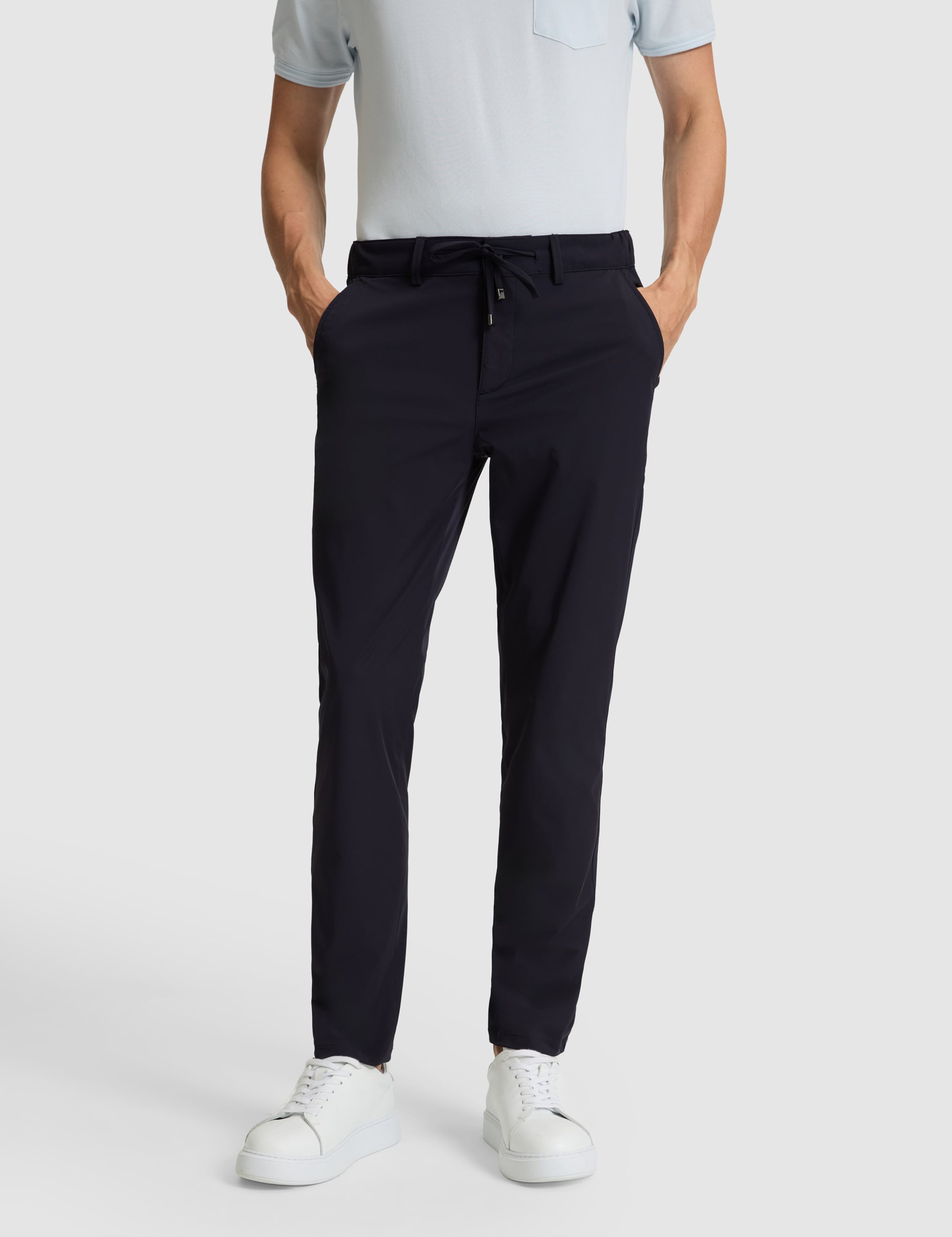Lacivert Slim Fit Jogger Kanvas Pantolon - 50305880088