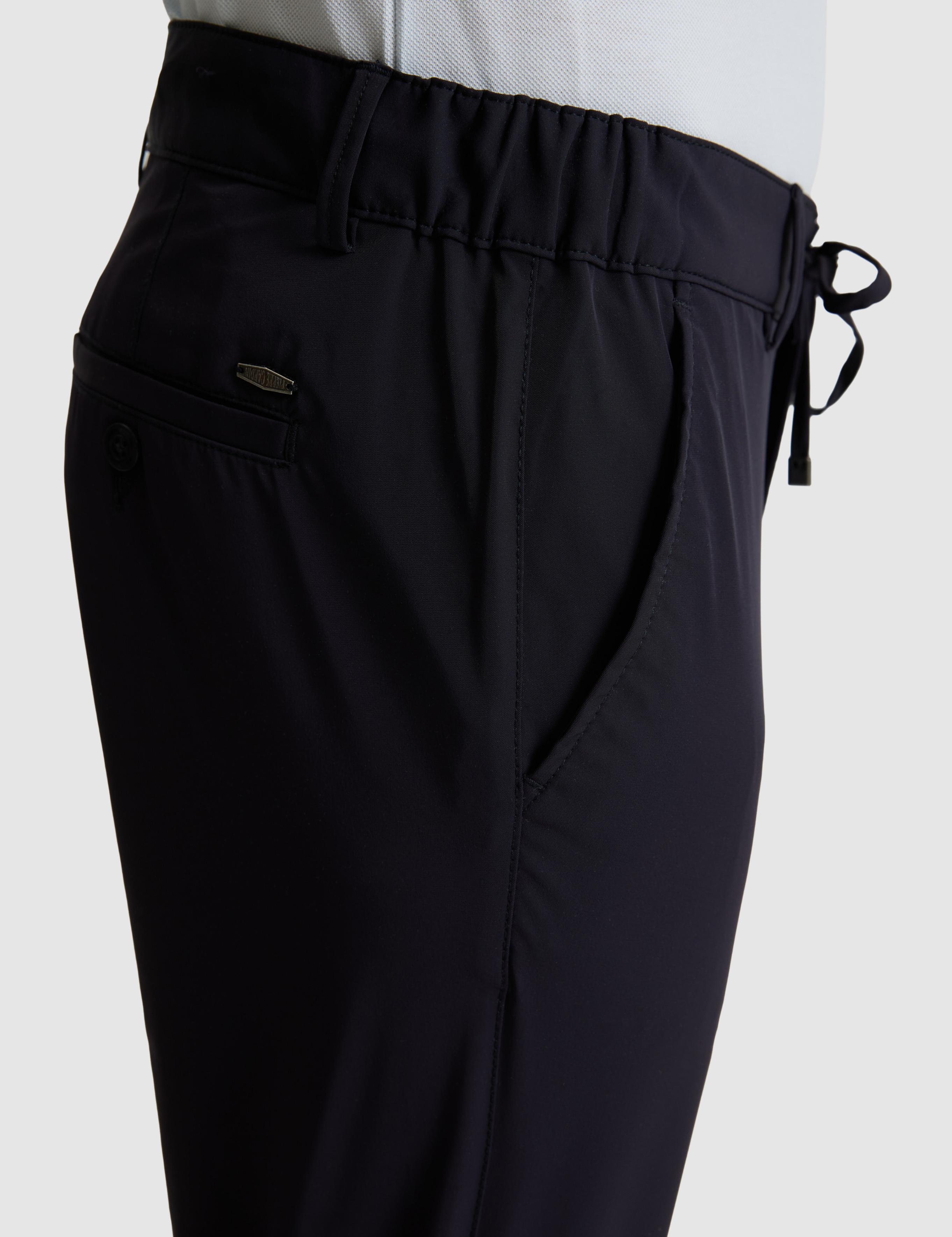 Lacivert Slim Fit Jogger Kanvas Pantolon