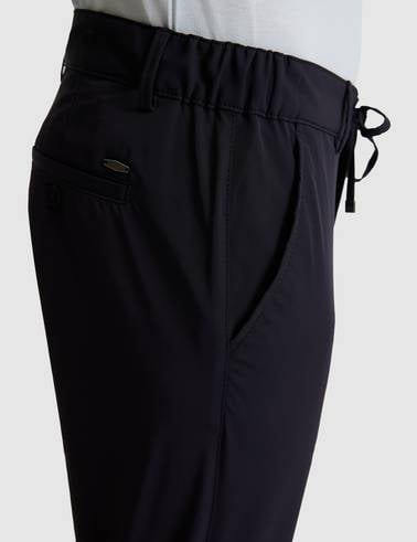 Lacivert Slim Fit Jogger Kanvas Pantolon