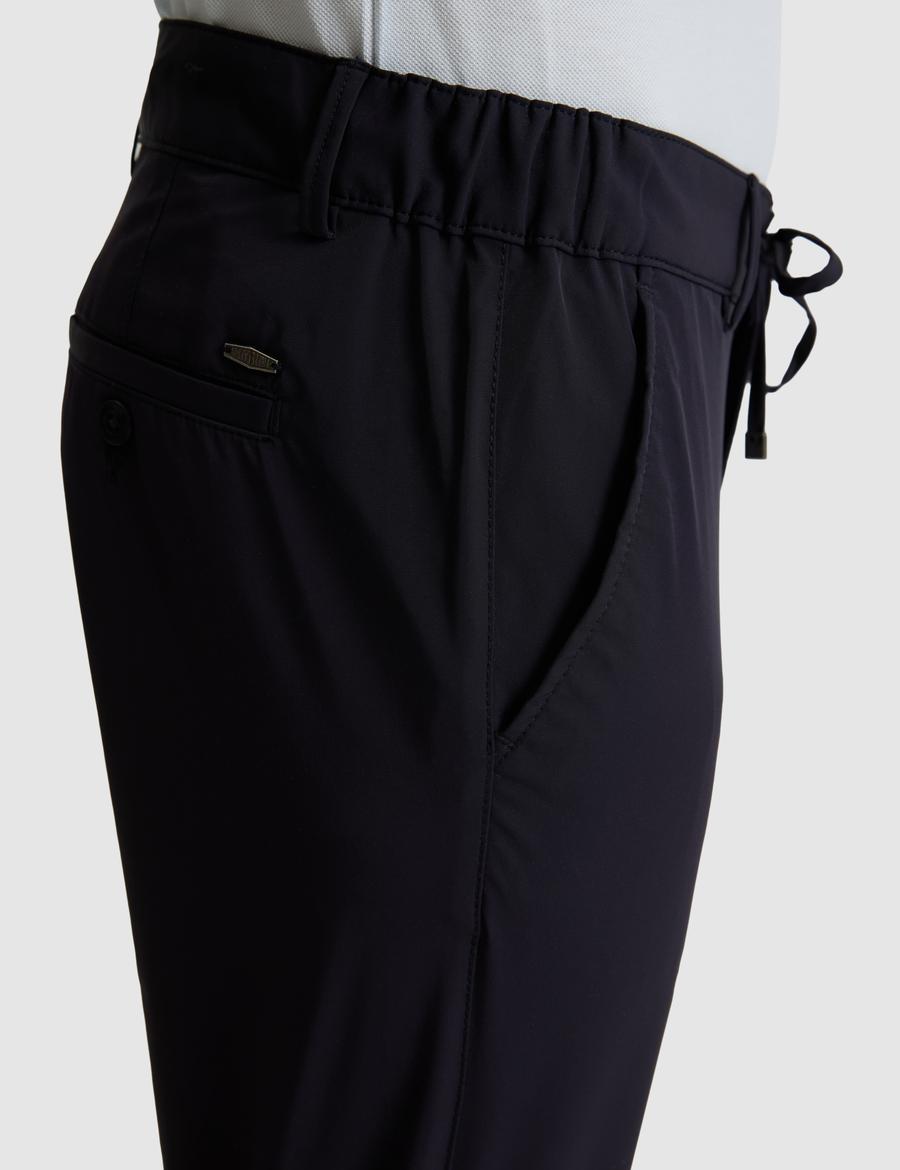 Lacivert Slim Fit Jogger Kanvas Pantolon