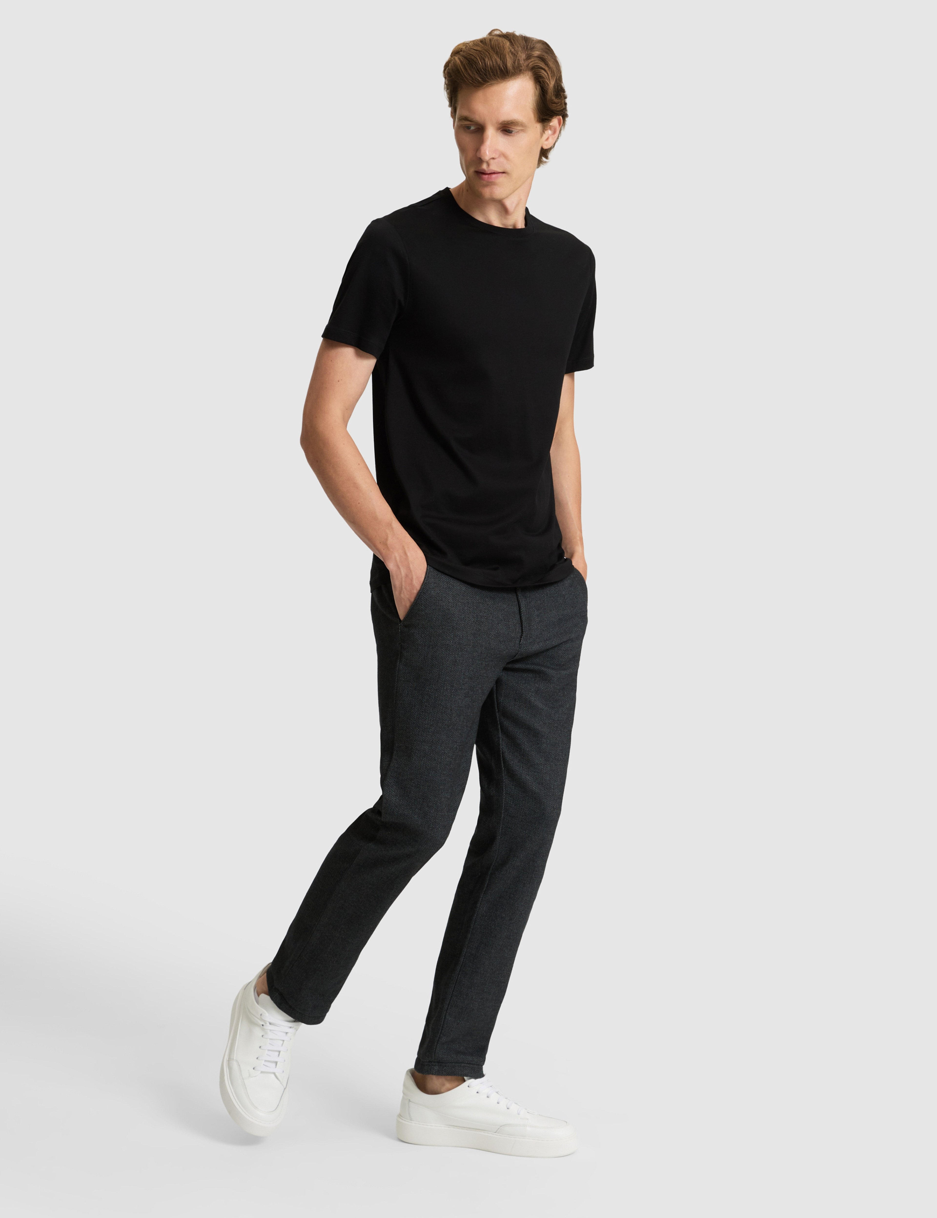 Lacivert Regular Fit Basic Kanvas Pantolon - Image 1