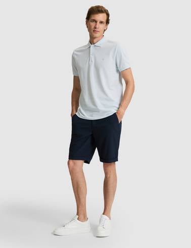 Açık Mavi Slim Fit %100 Pamuk Polo Yaka Basic Tişört